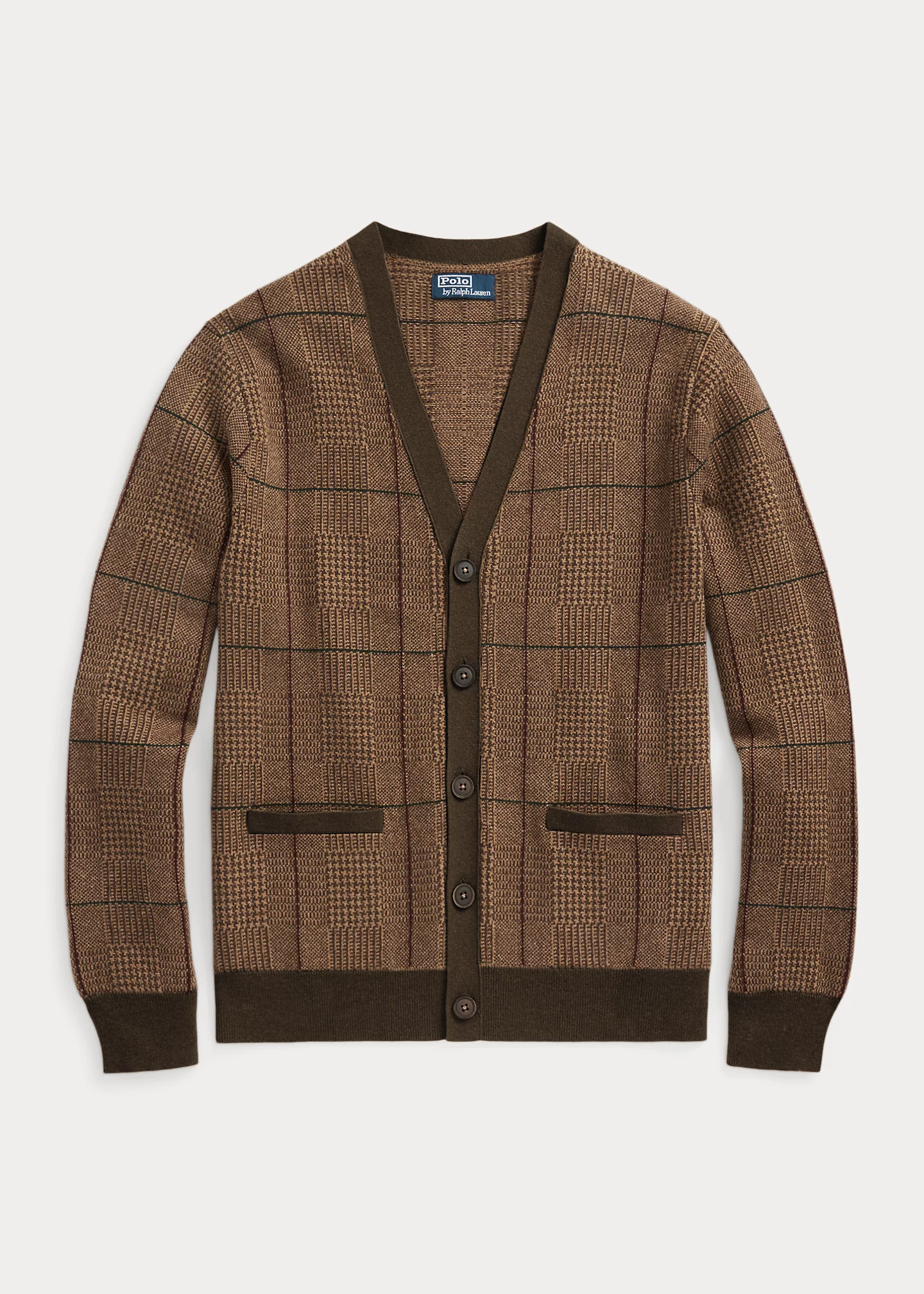 Glen Plaid Wool Cardigan