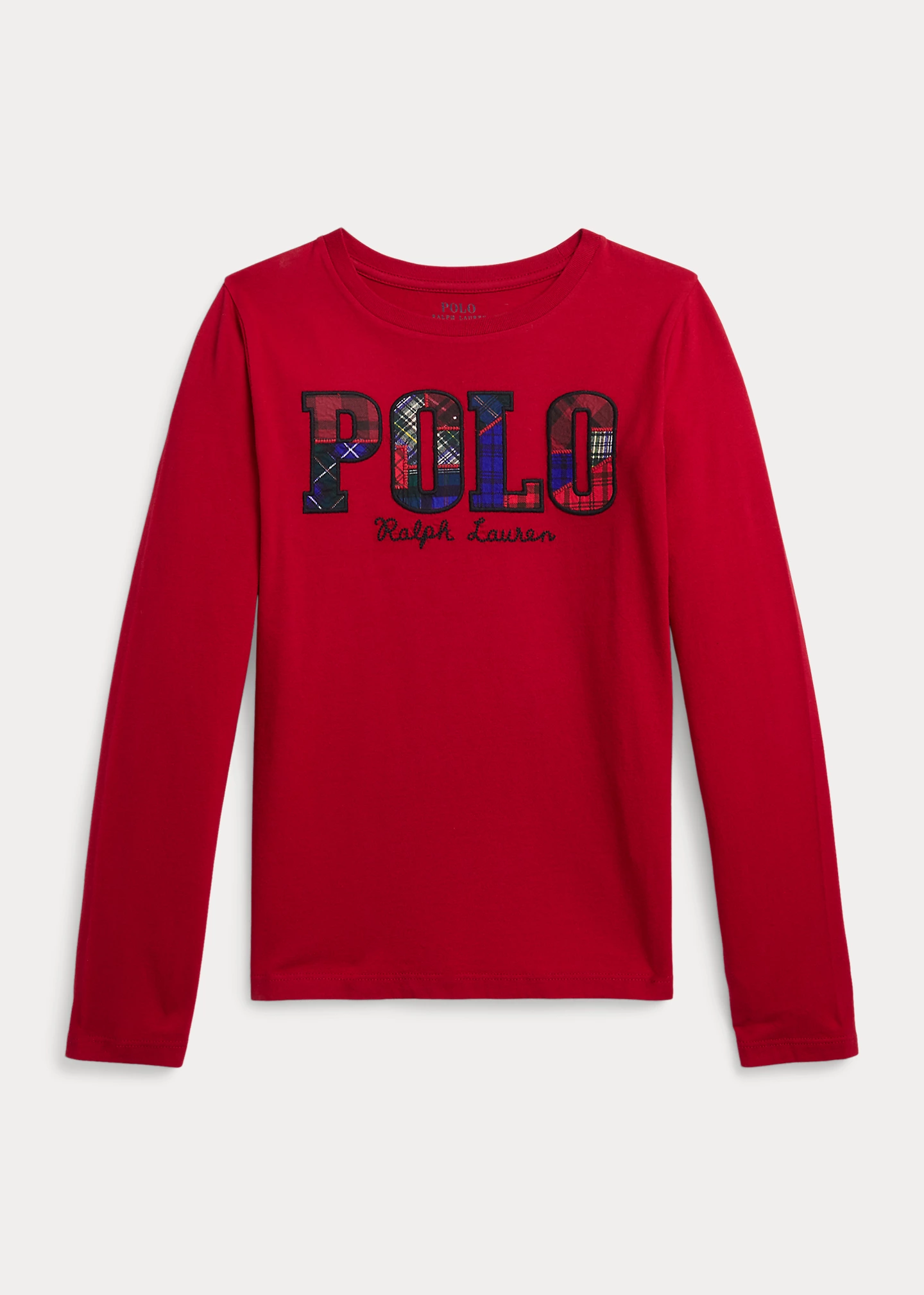 Plaid-Logo Jersey Long-Sleeve Tee