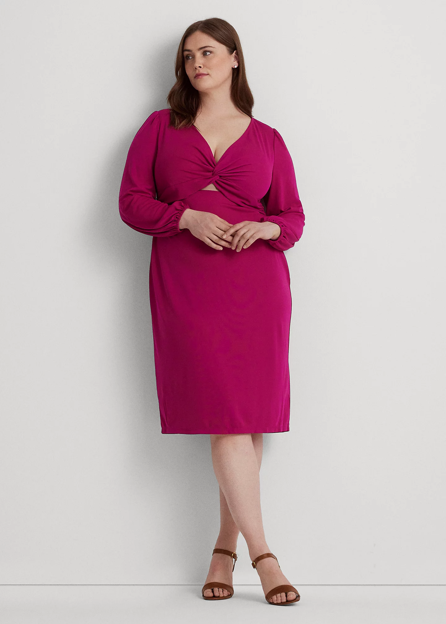 Twist-Front Jersey Cutout Dress