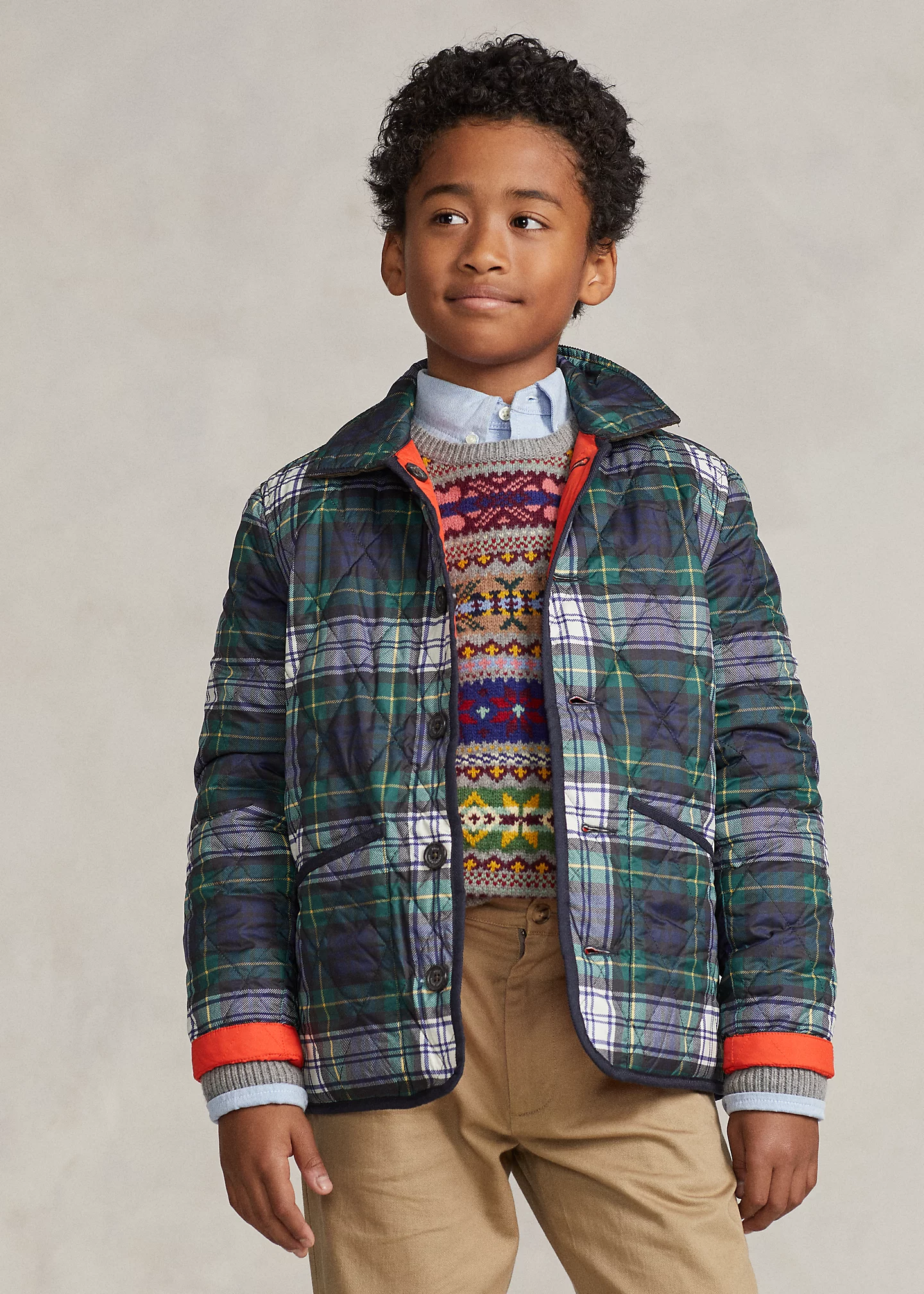 Reversible Plaid Water-Repellent Jacket