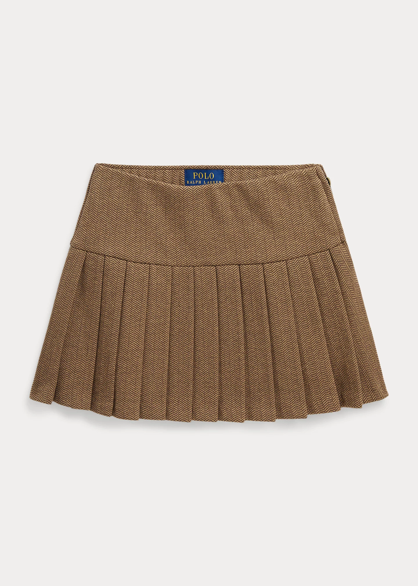 Pleated Herringbone Skirt