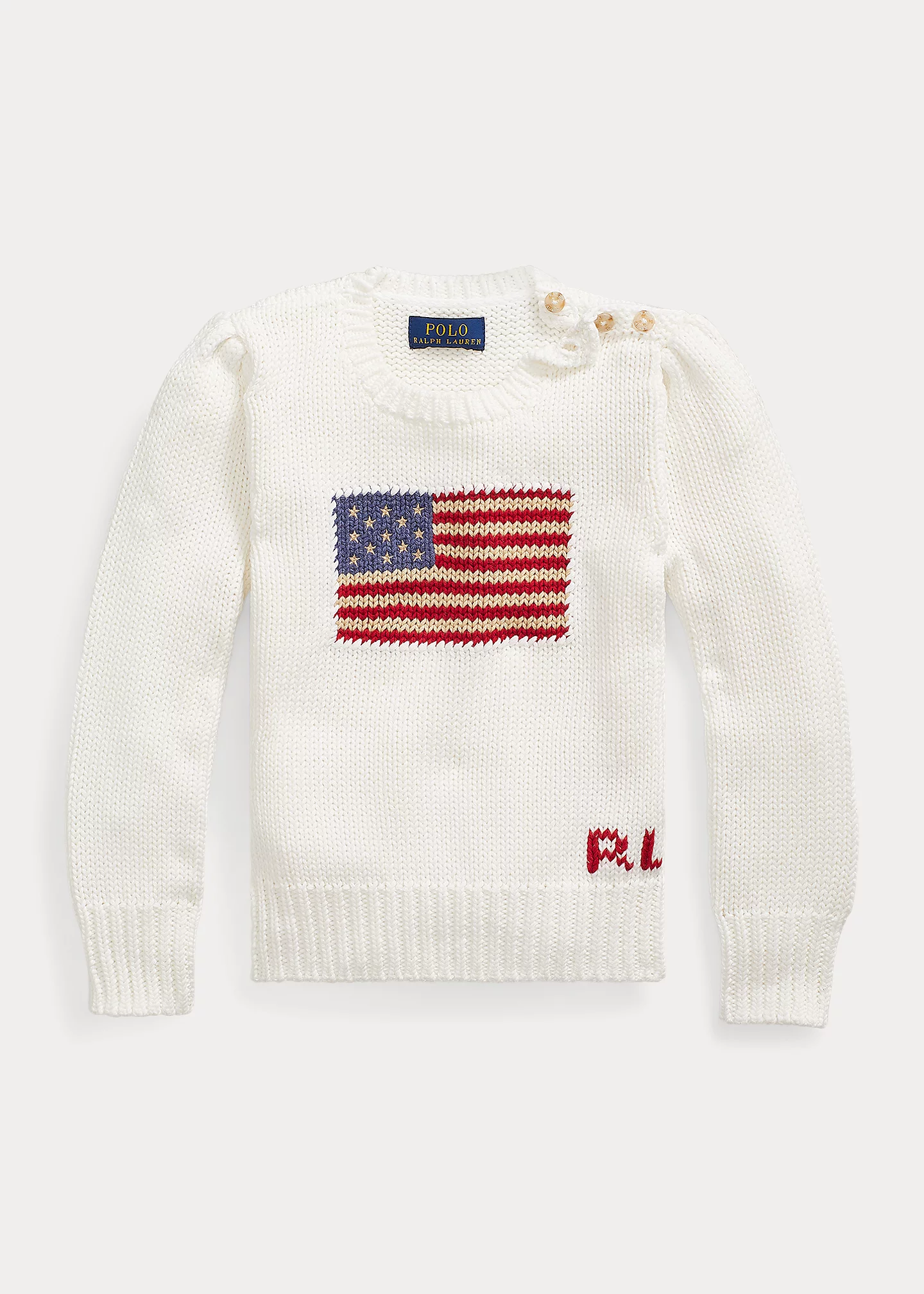 Flag Cotton Crewneck Sweater