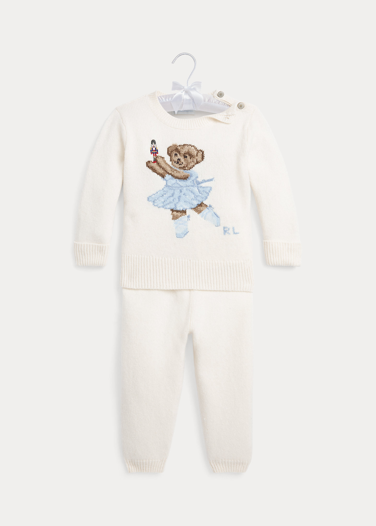 Polo Bear Wool-Blend Sweater & Pant Set