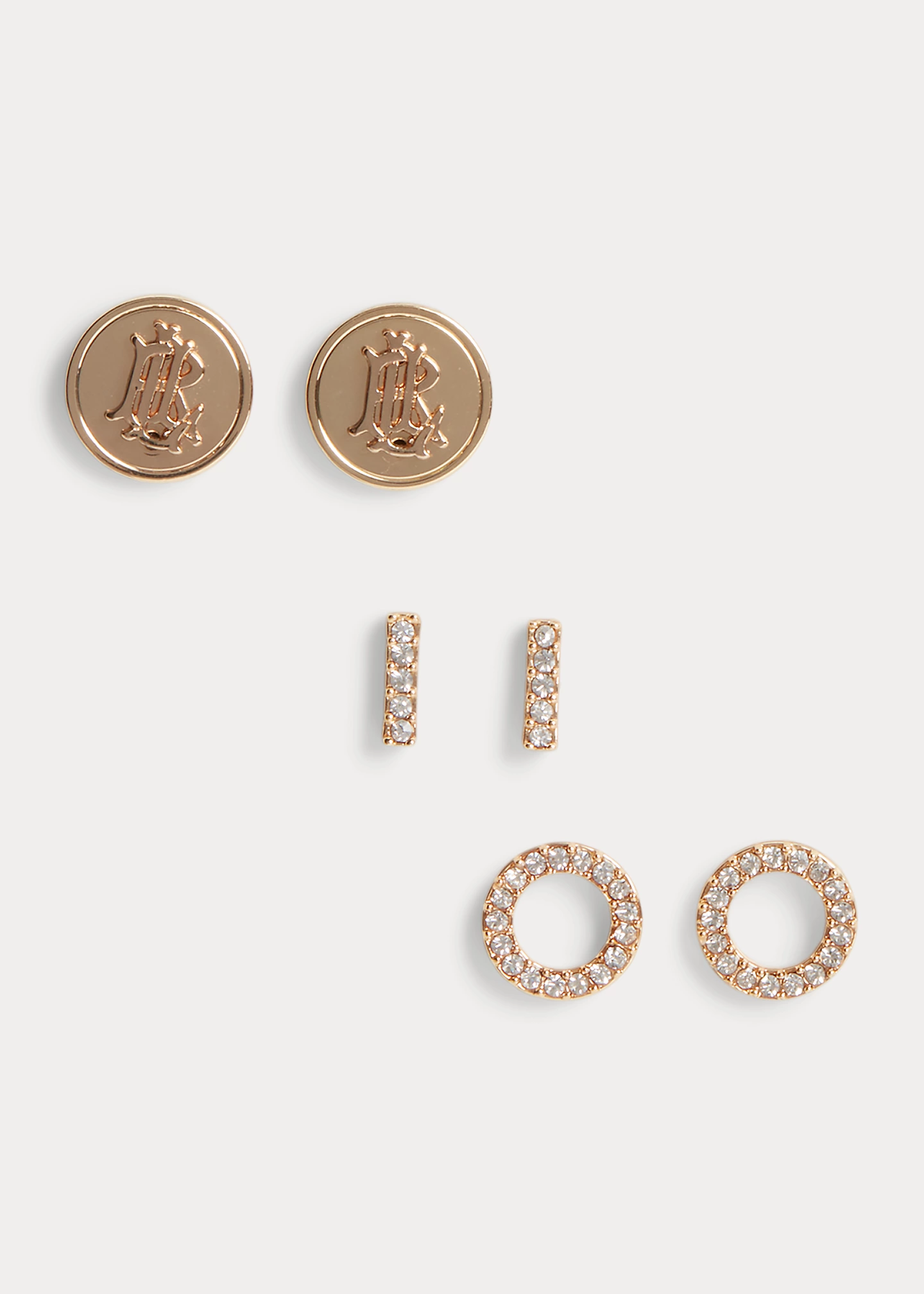 Gold-Tone Pavé Earring Set