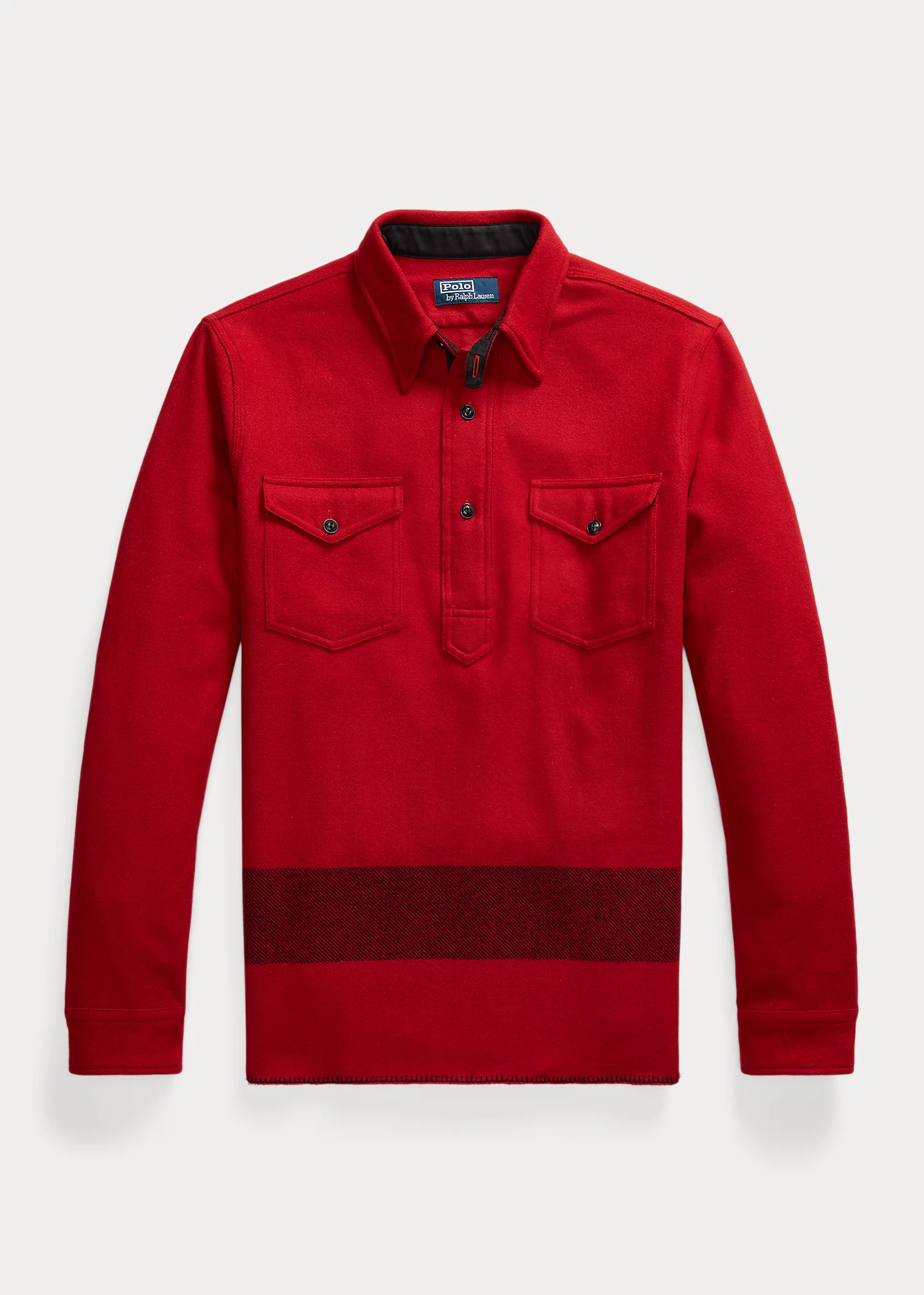Classic Fit Suede-Trim Wool-Blend Shirt