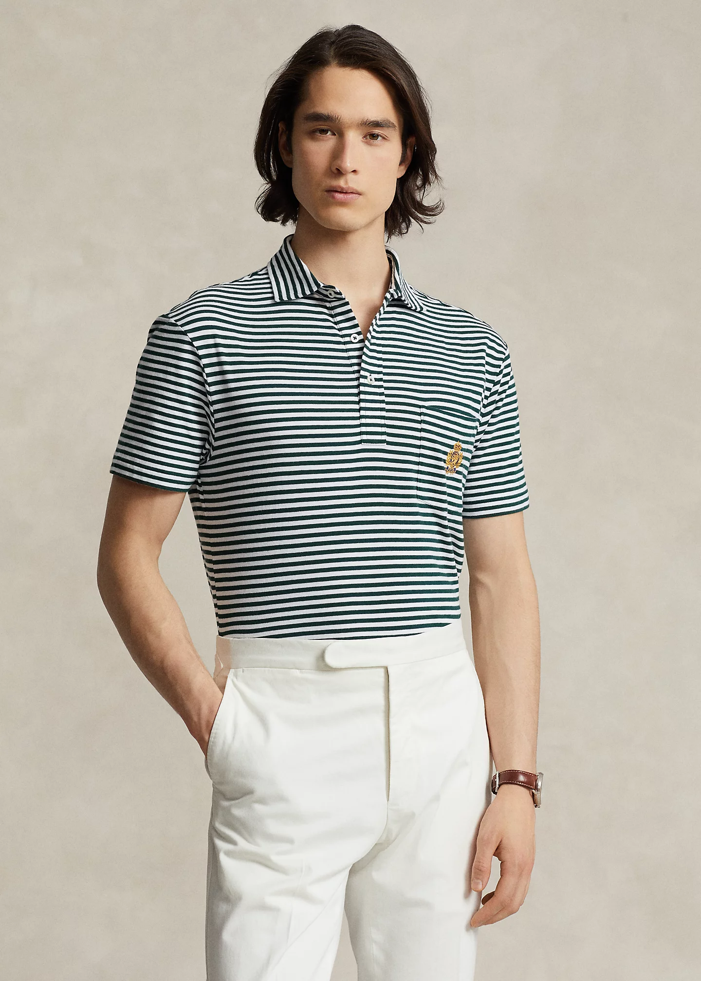 Classic Fit Polo Crest Lisle Polo Shirt