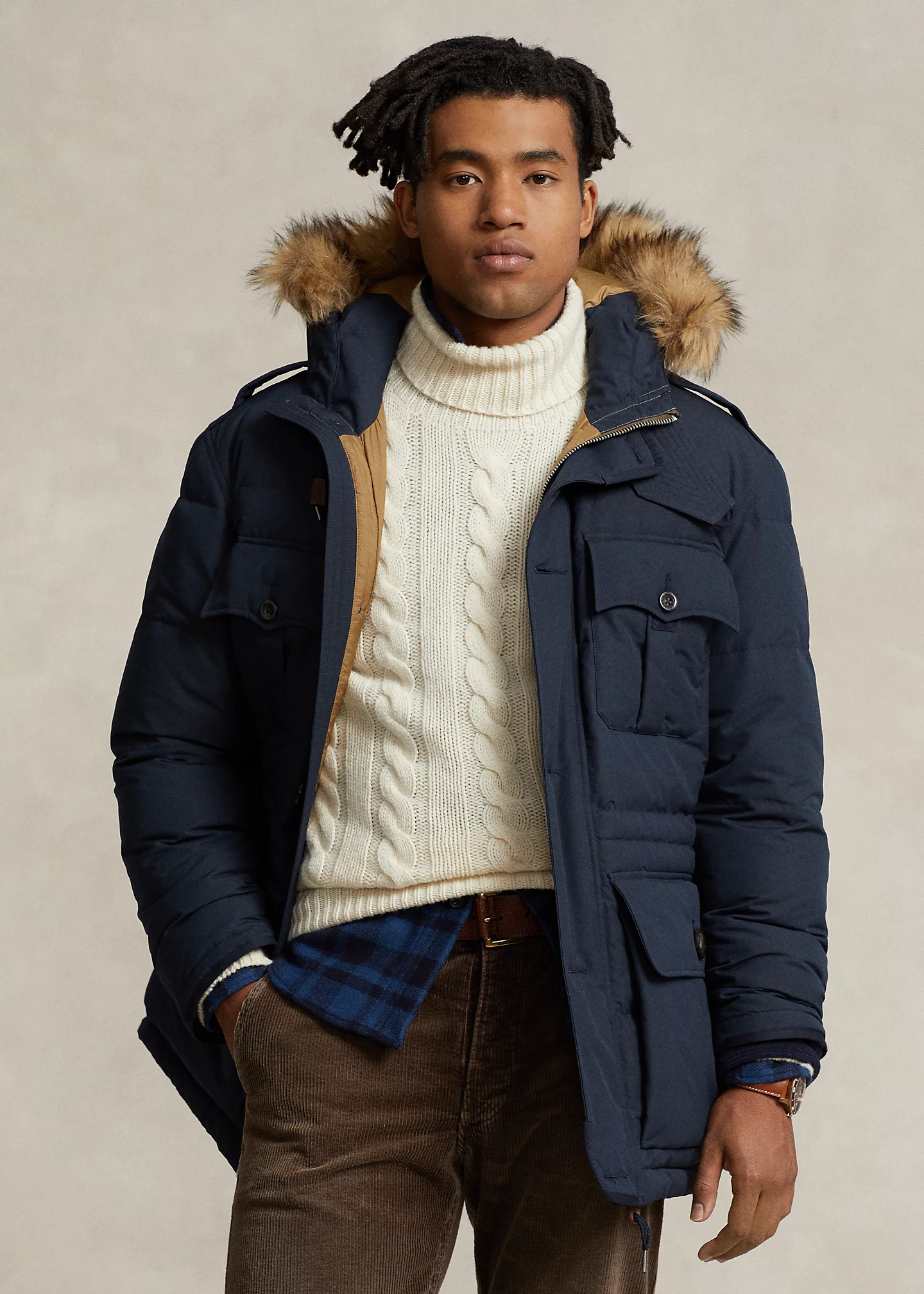 Faux-Fur-Trim Down Parka