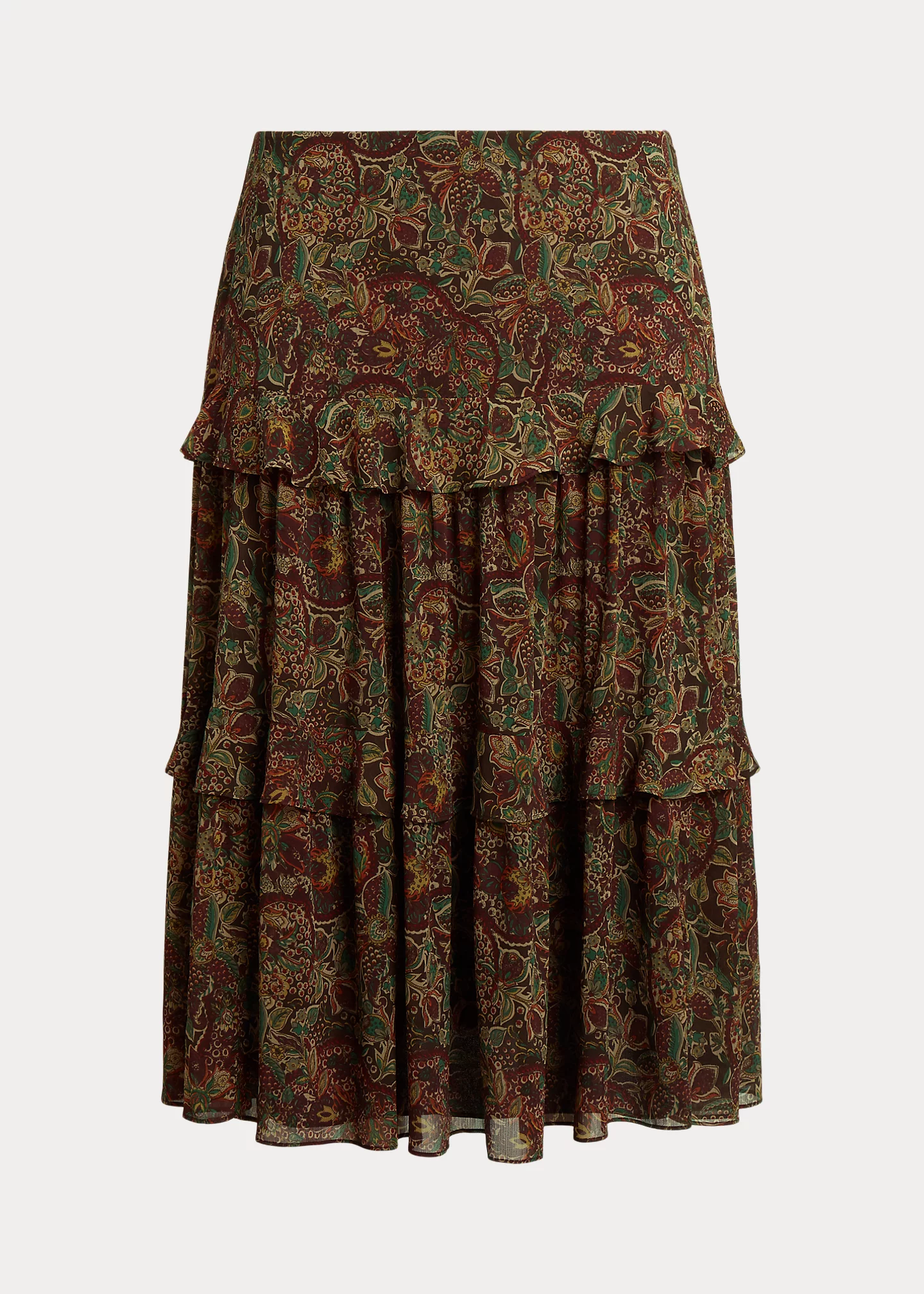 Floral Crinkle Georgette Tiered Skirt