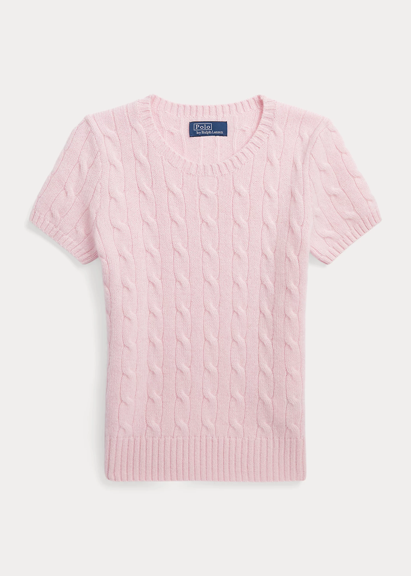 Cable-Knit Cashmere Short-Sleeve Sweater