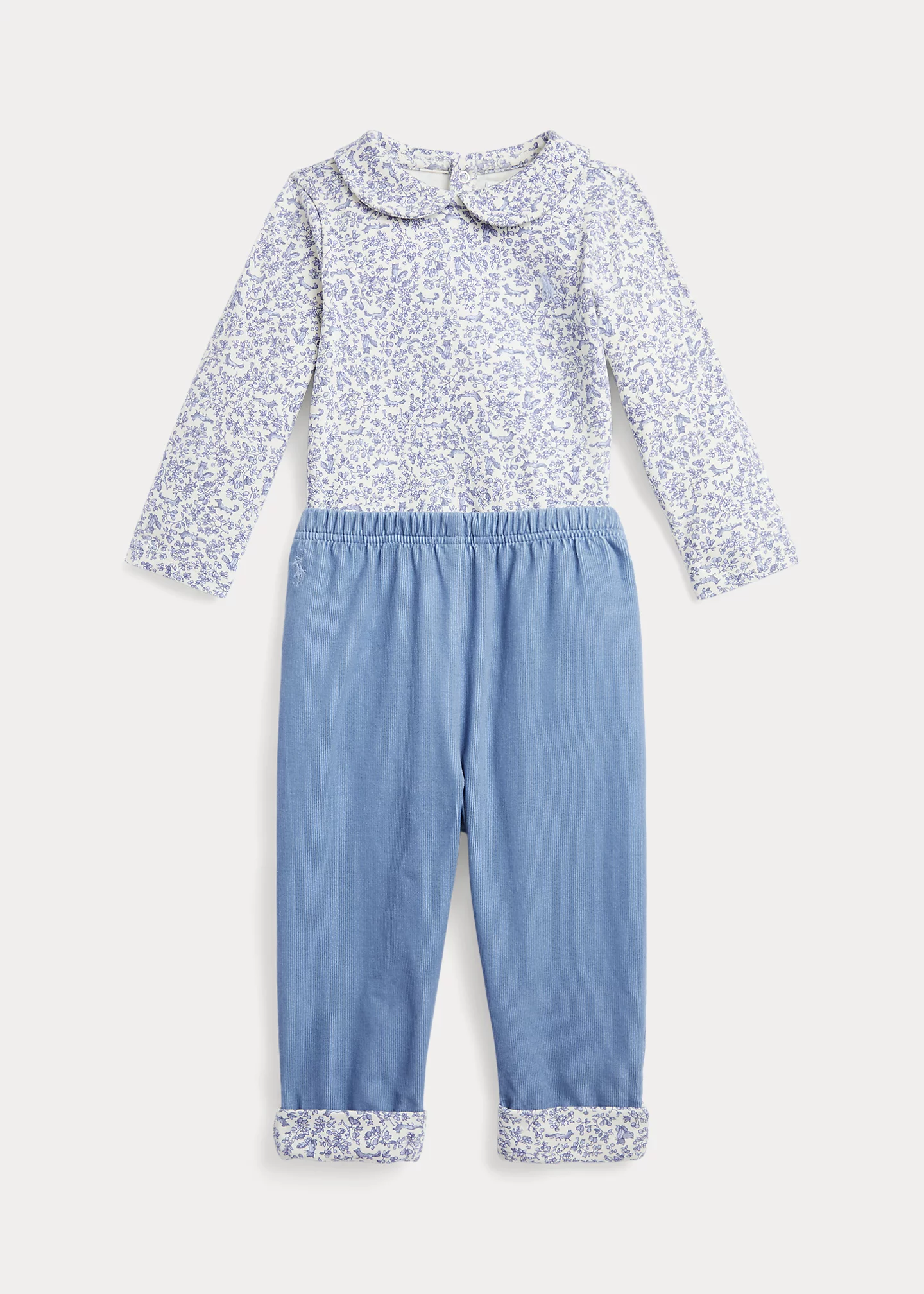 Fox Cotton Bodysuit & Corduroy Pant Set