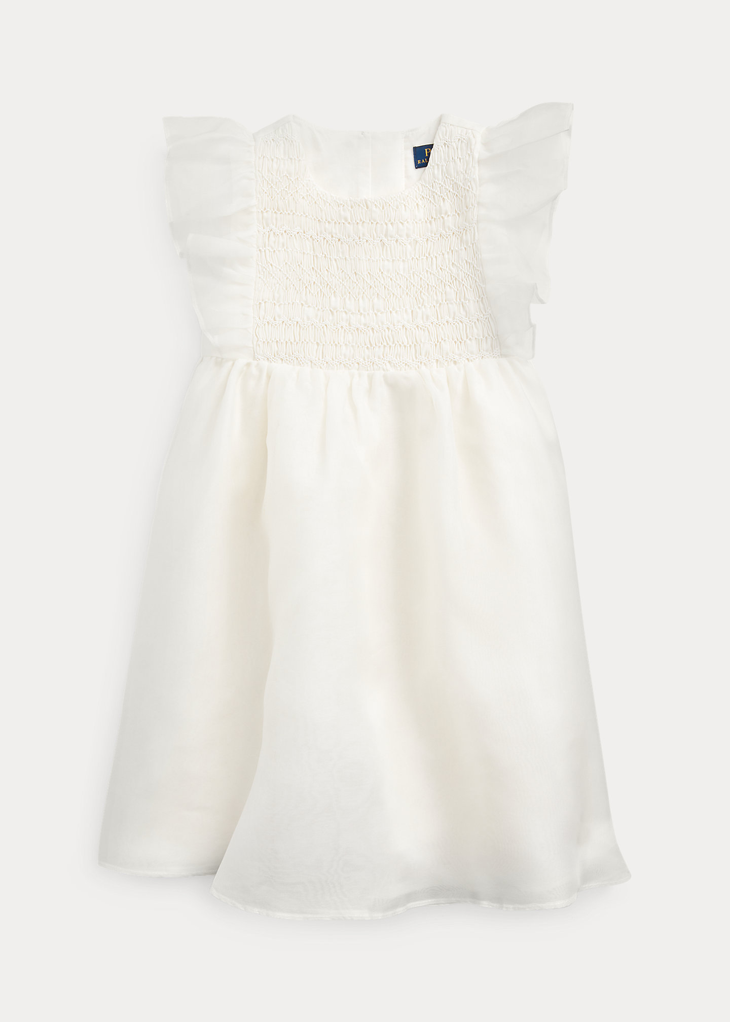 Smocked Mulberry Silk Organza Dress