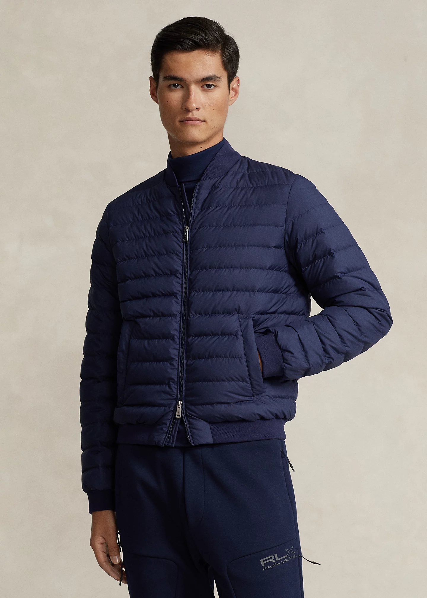 Water-Repellent Down Bomber Jacket