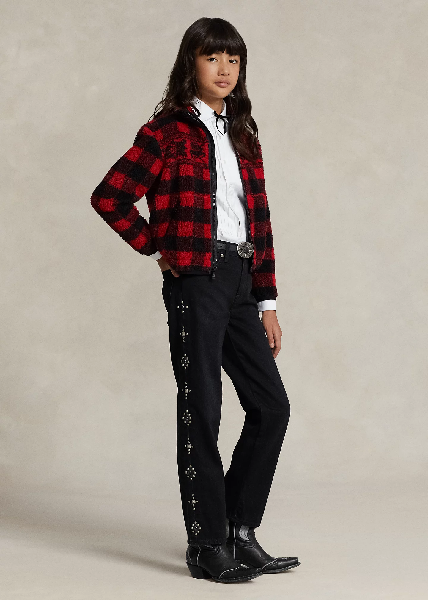 Studded High-Rise Straight Jean