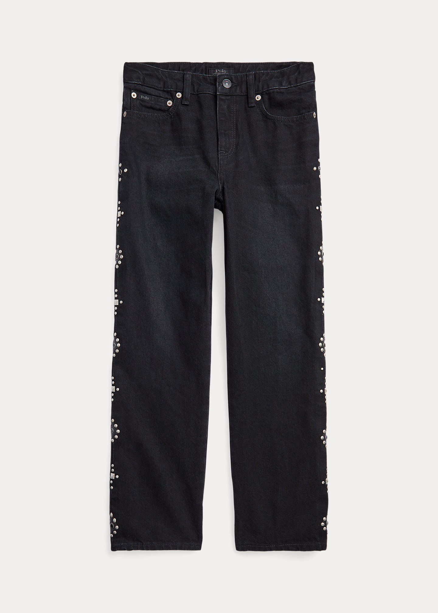 Studded High-Rise Straight Jean