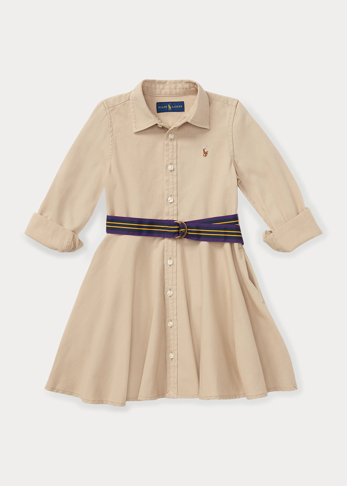 Belted Cotton Chino Shirtdress