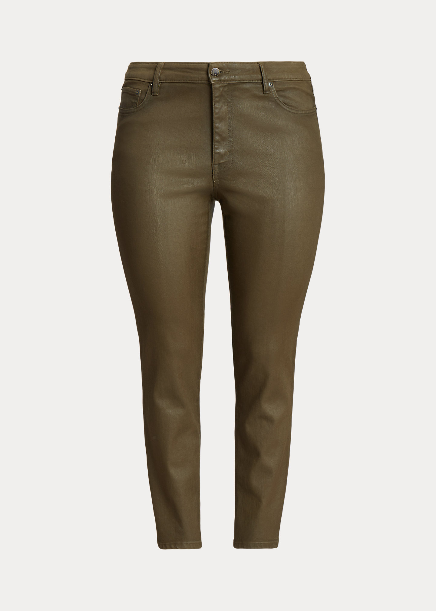 Coated Mid-Rise Straight Ankle Jean