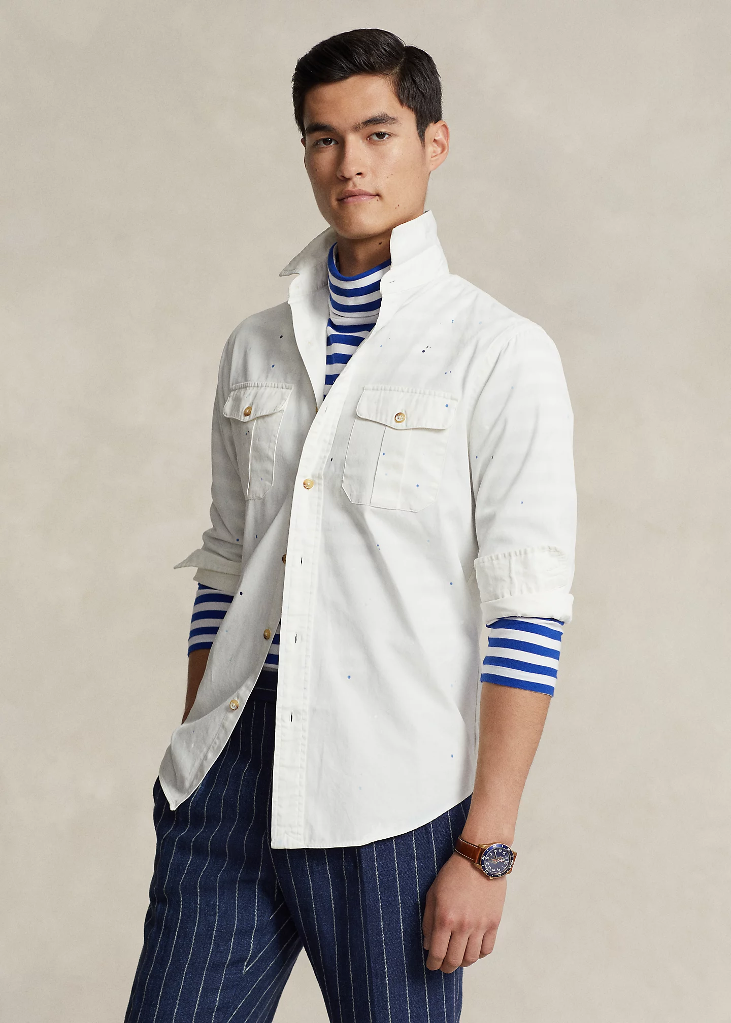 Classic Fit Hand-Painted Chino Shirt