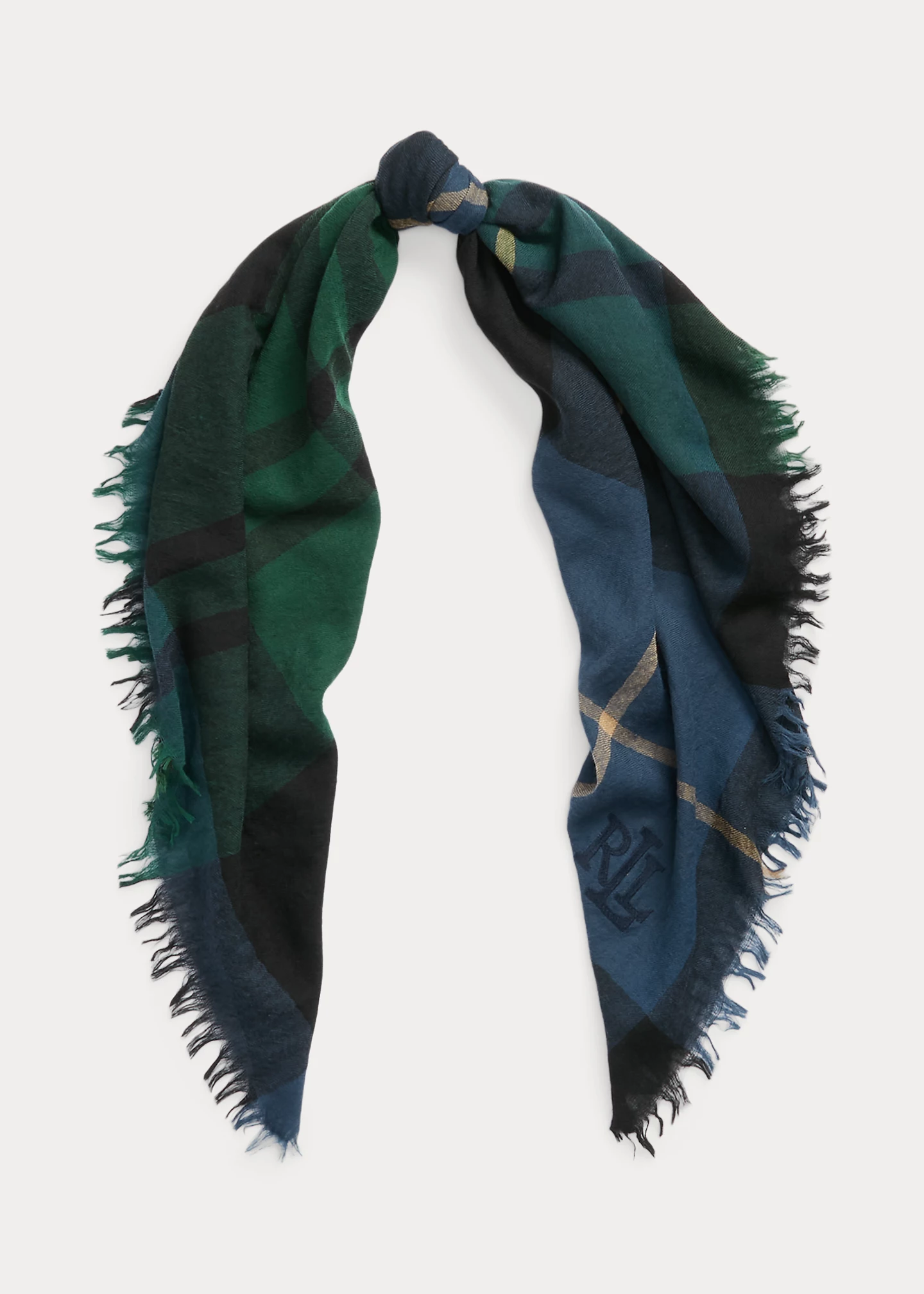 Plaid Wool Square Scarf