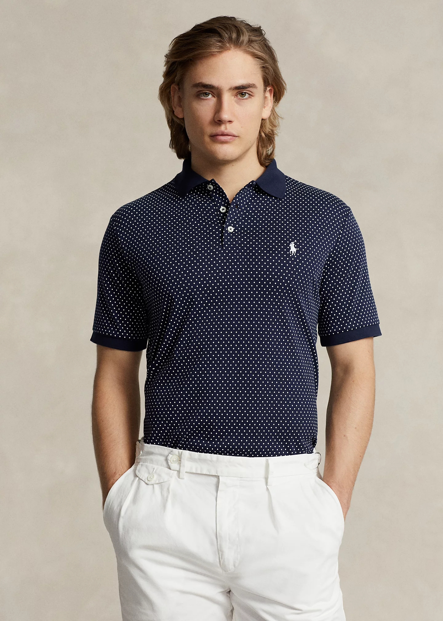Classic Fit Dot Soft Cotton Polo Shirt