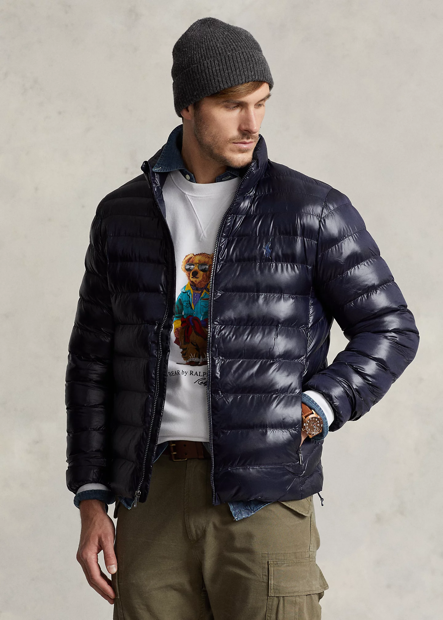 Glossed Packable Water-Repellent Jacket