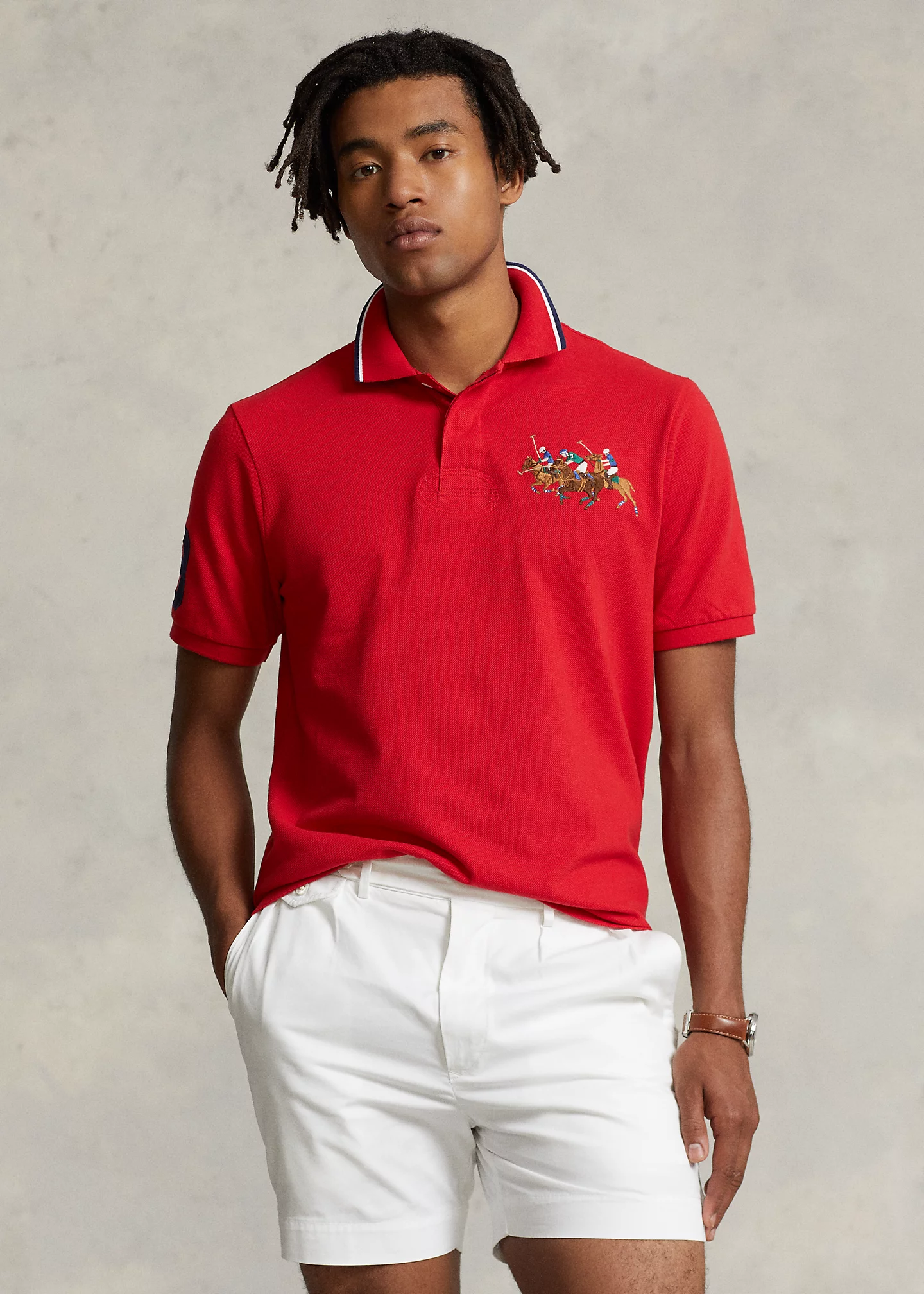 Classic Fit Triple-Pony Mesh Polo Shirt