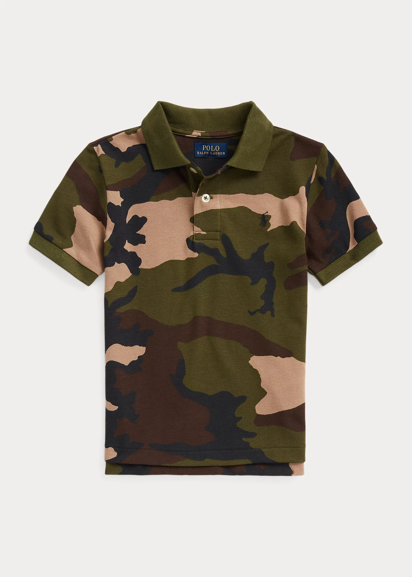 Camo Cotton Mesh Polo Shirt