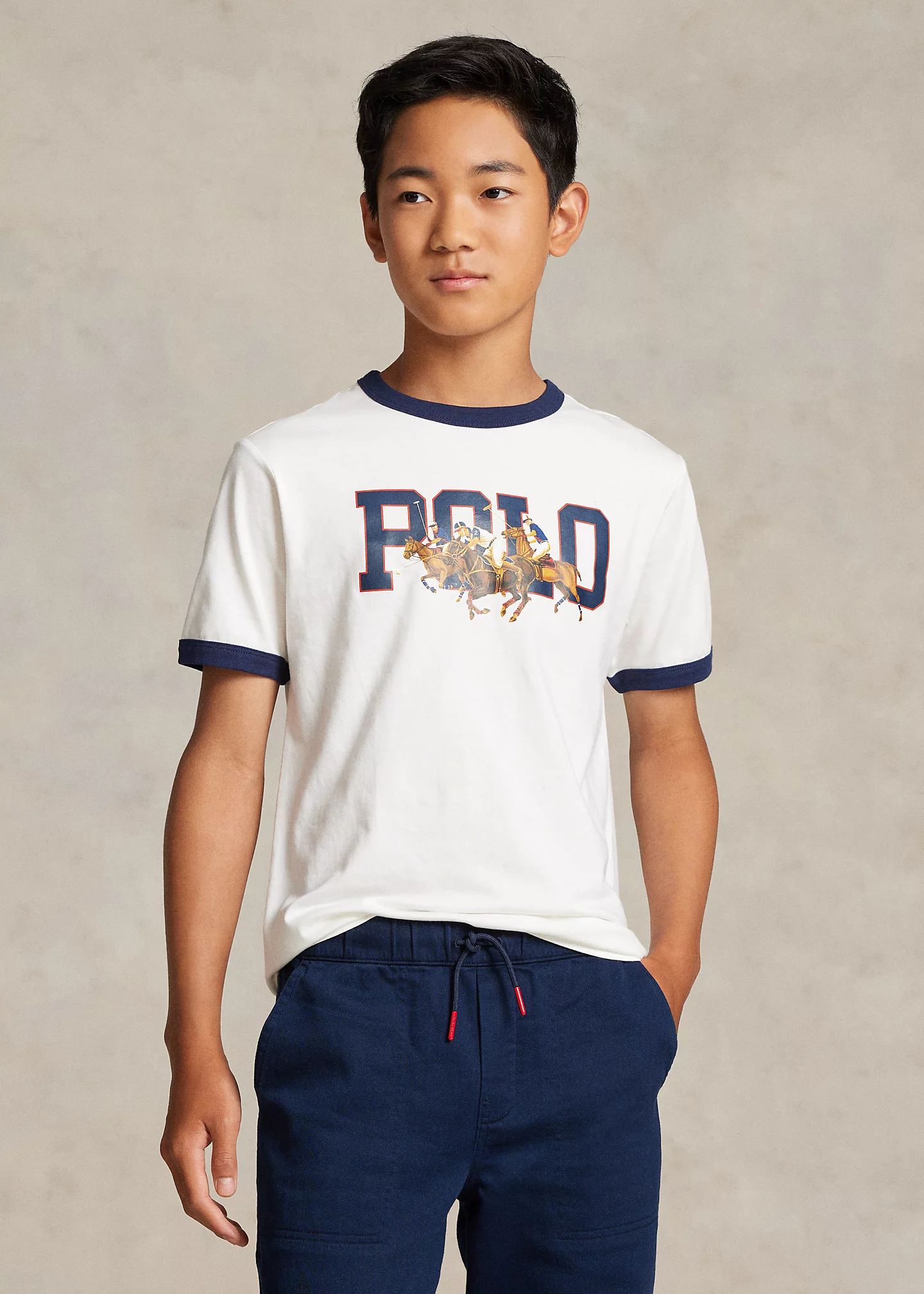 Triple-Pony Logo Cotton Tee