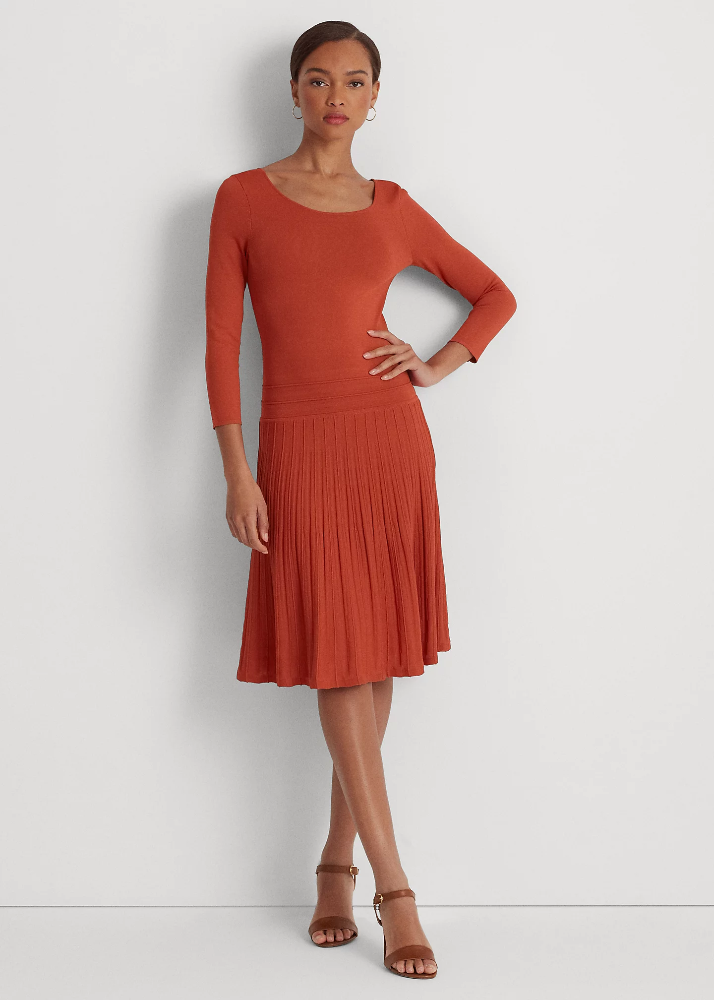 Jersey Three-Quarter-Sleeve Dress