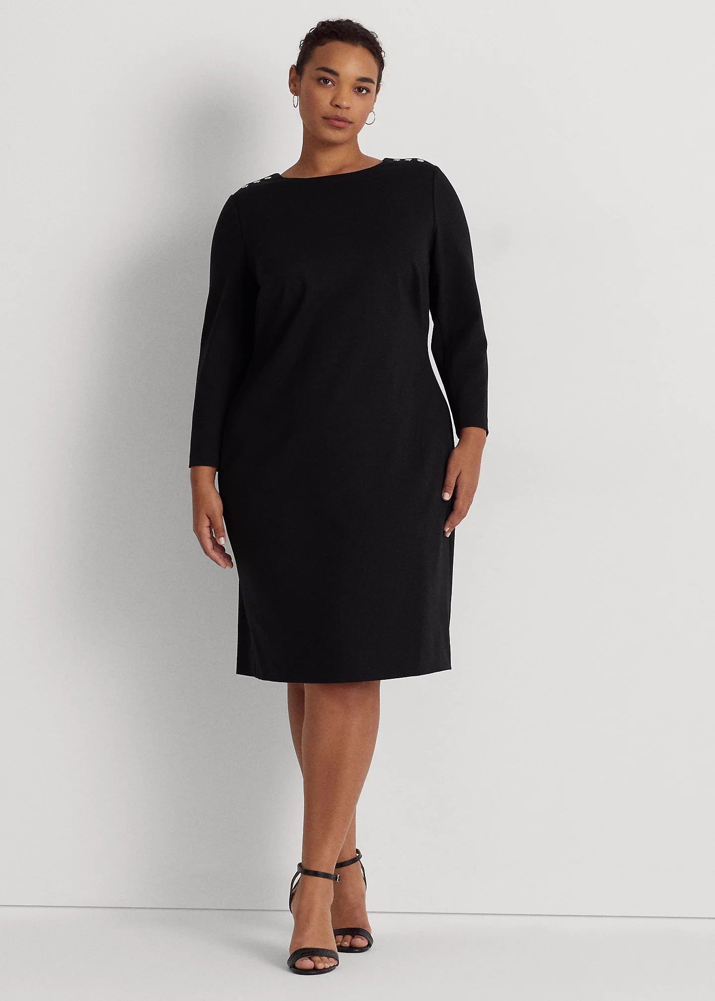 Ponte Three-Quarter-Sleeve Dress