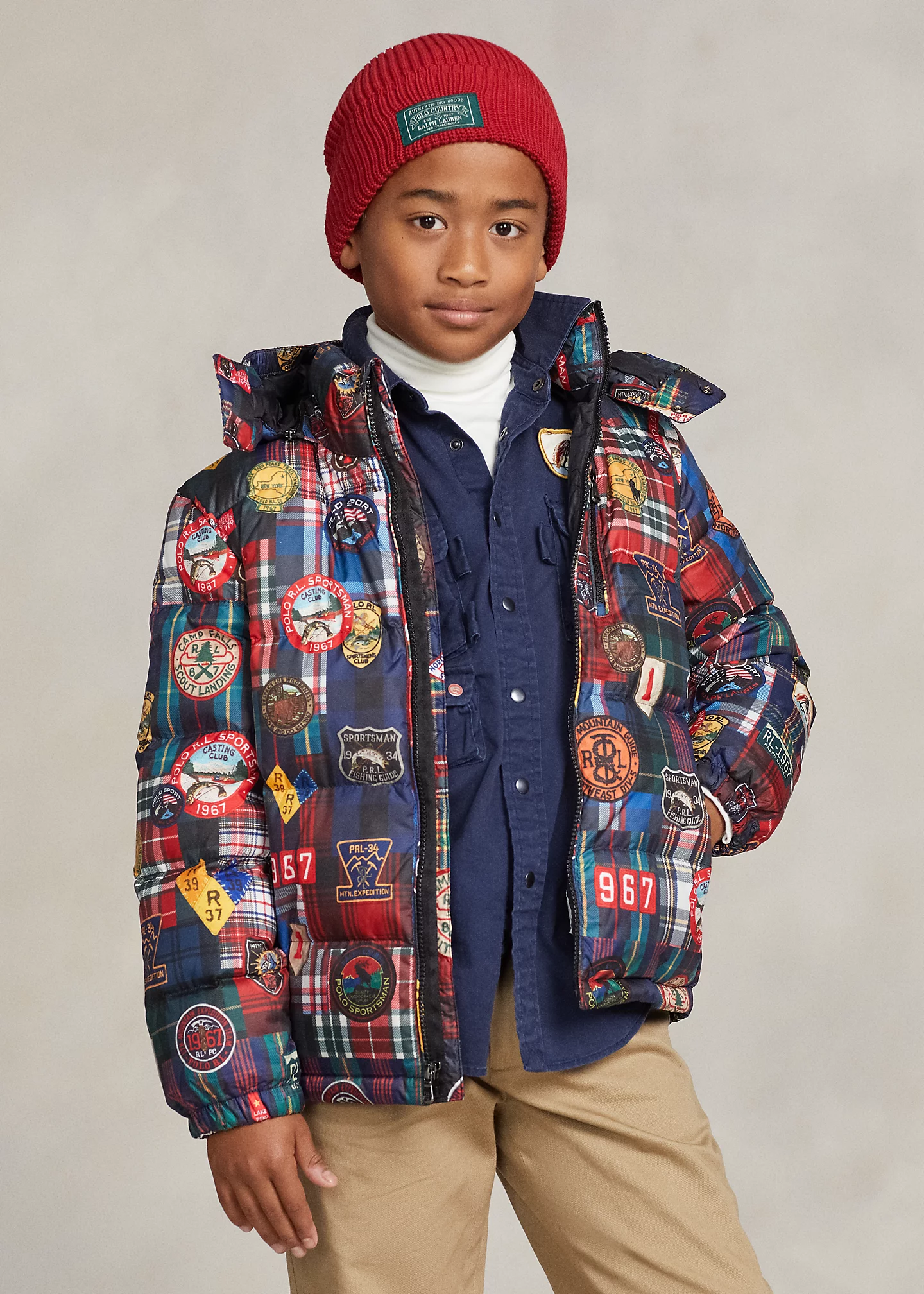 Water-Repellent Print Down Jacket