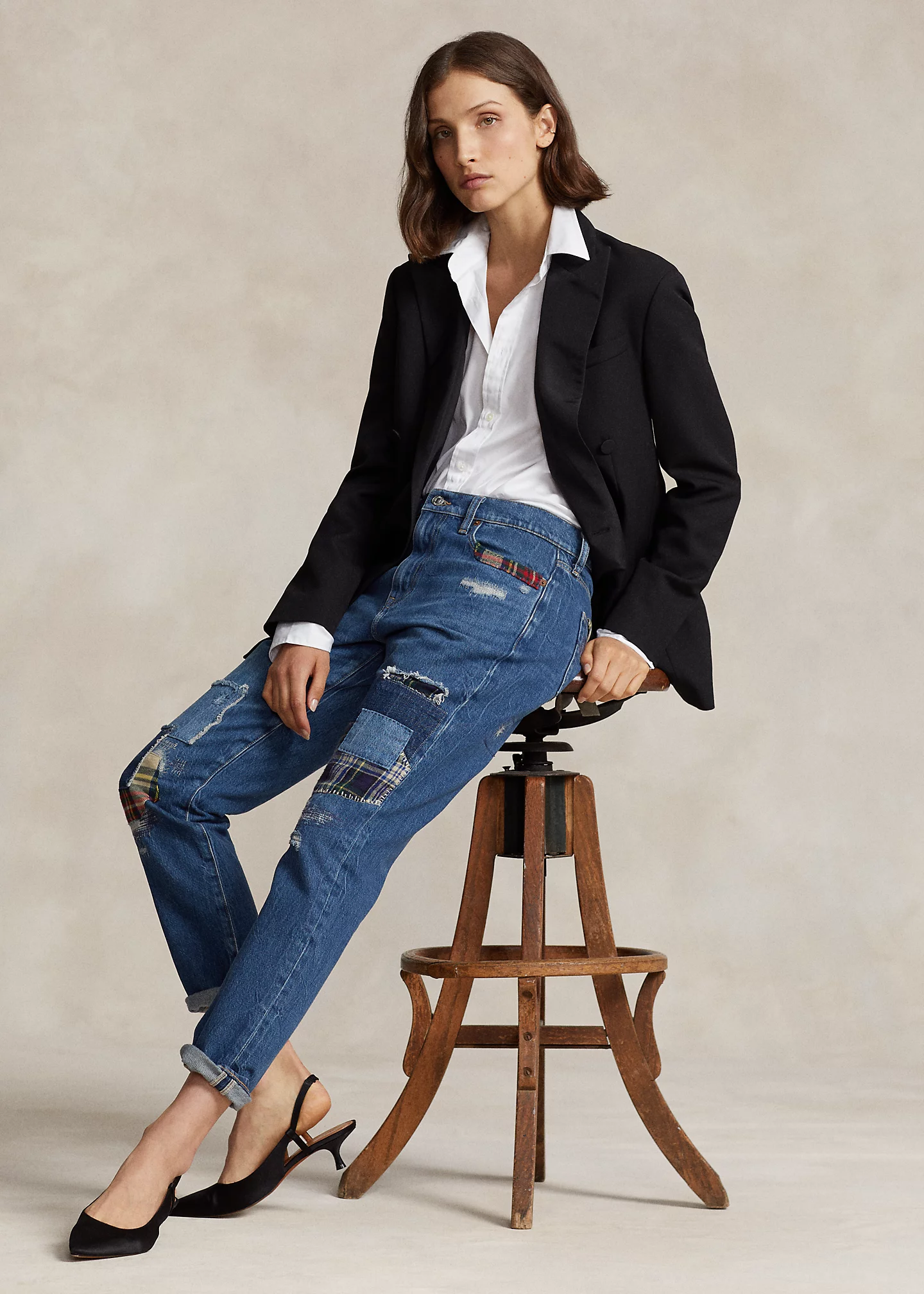 Patchwork Slim Tapered Jean