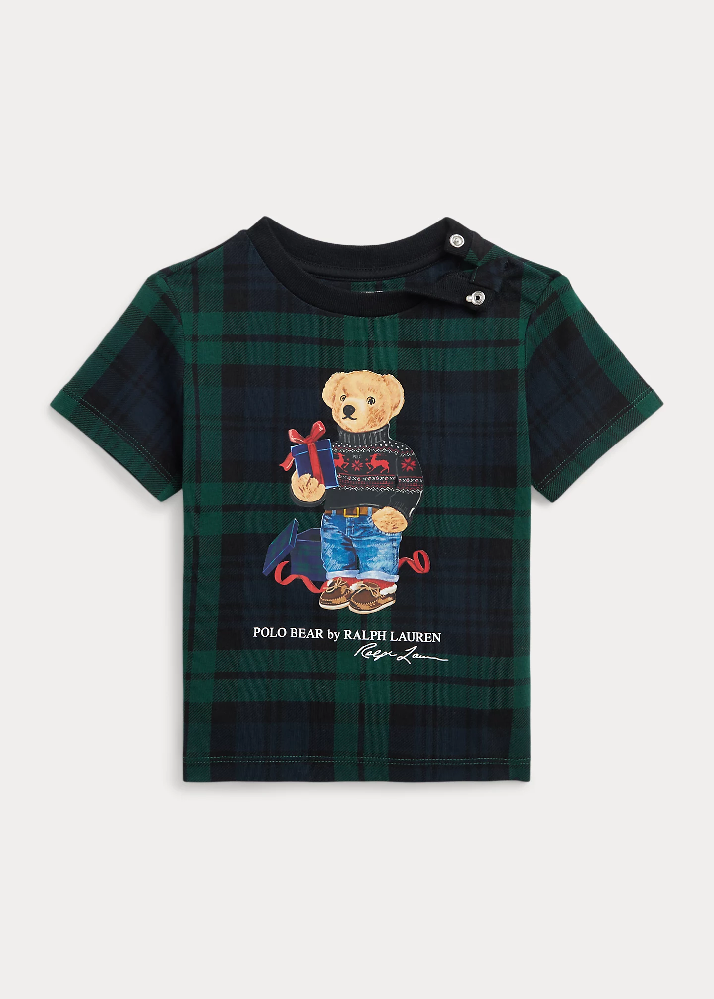 Polo Bear Plaid Cotton Jersey Tee