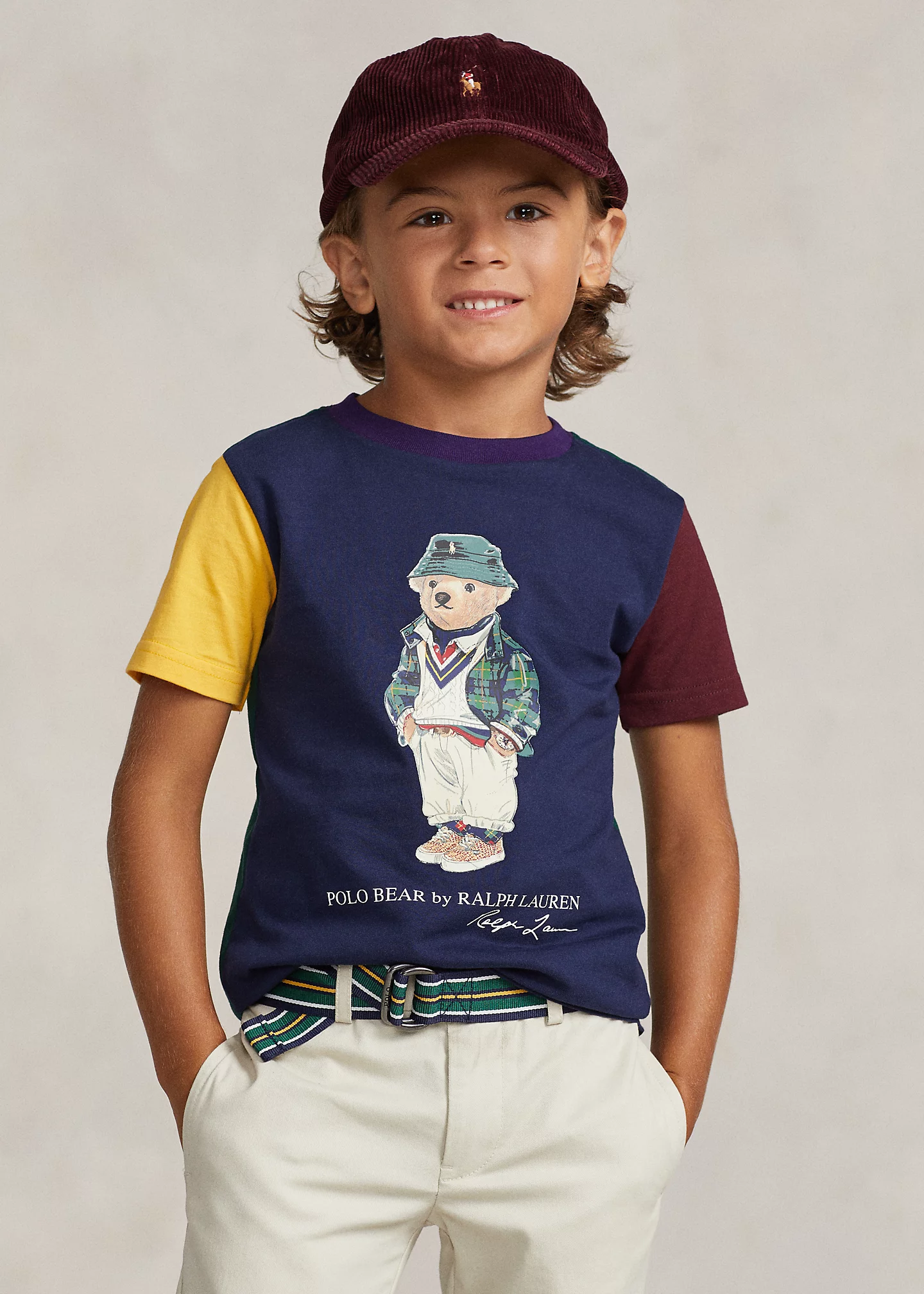 Polo Bear Color-Blocked Cotton Tee
