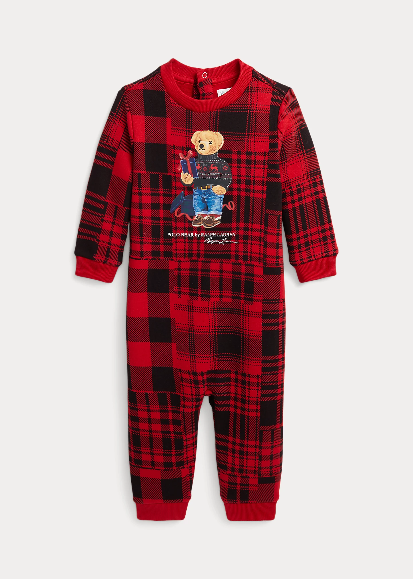 Polo Bear Plaid Fleece Coverall