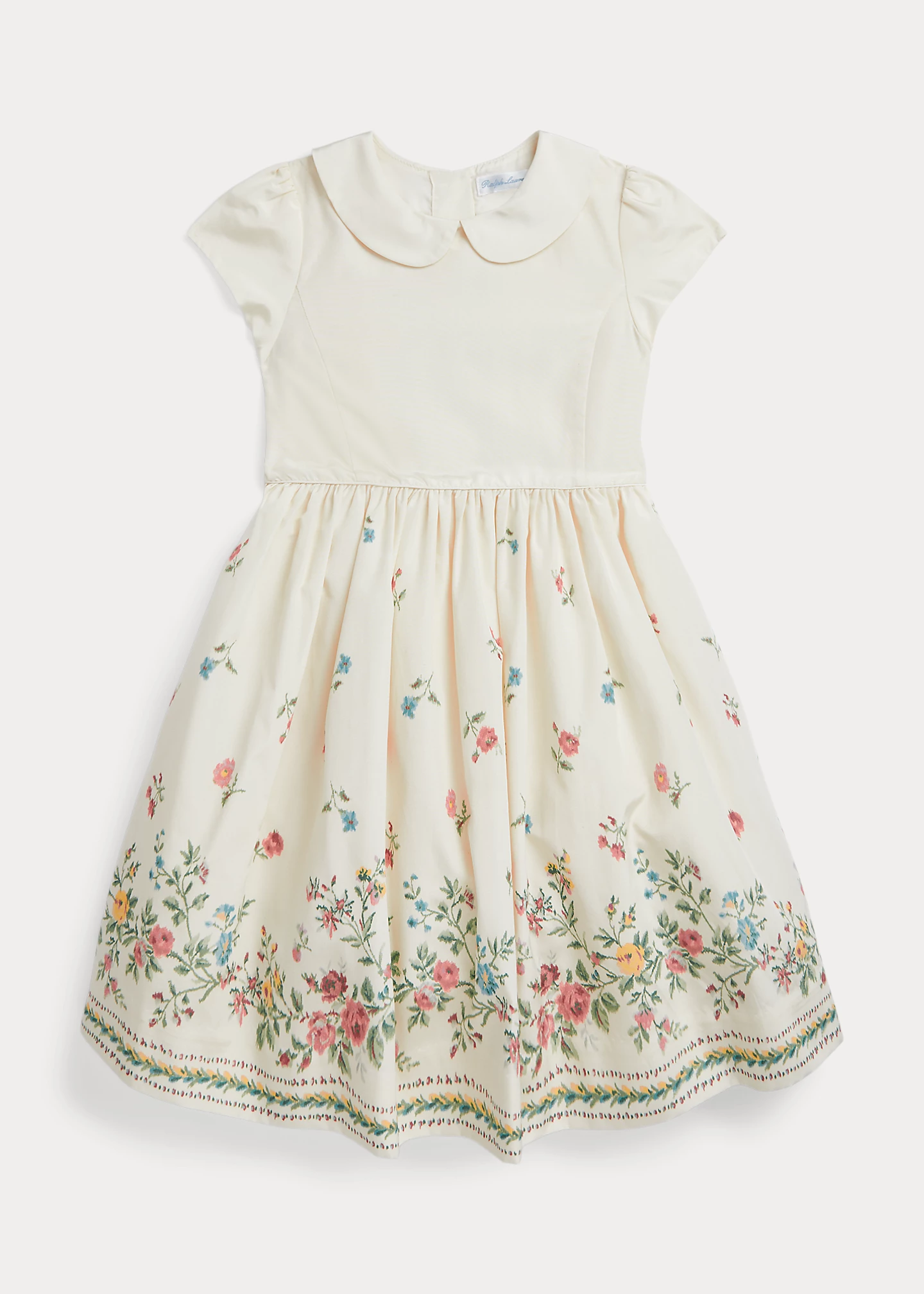 Floral Mulberry Silk–Blend Faille Dress