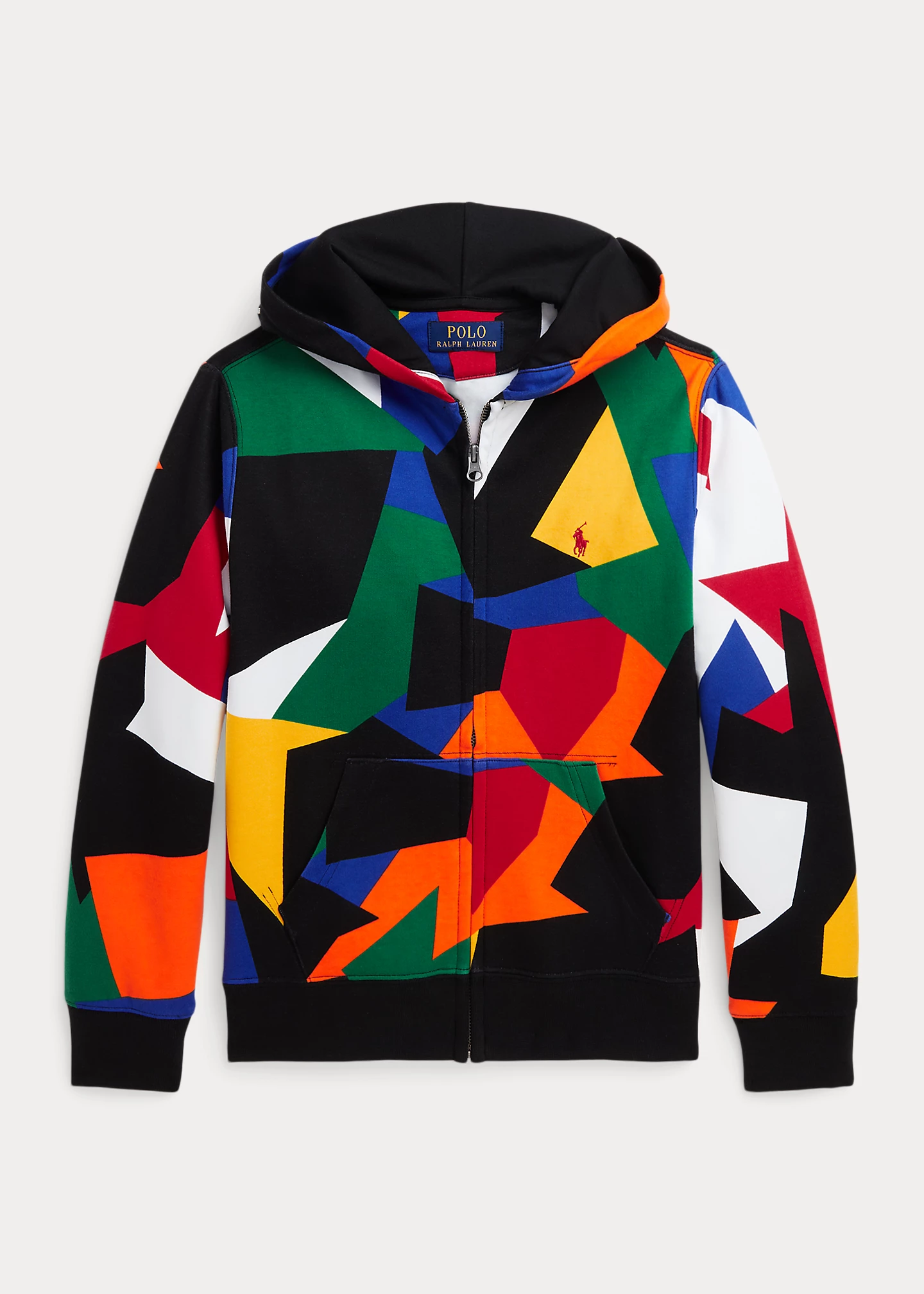Abstract Double-Knit Full-Zip Hoodie