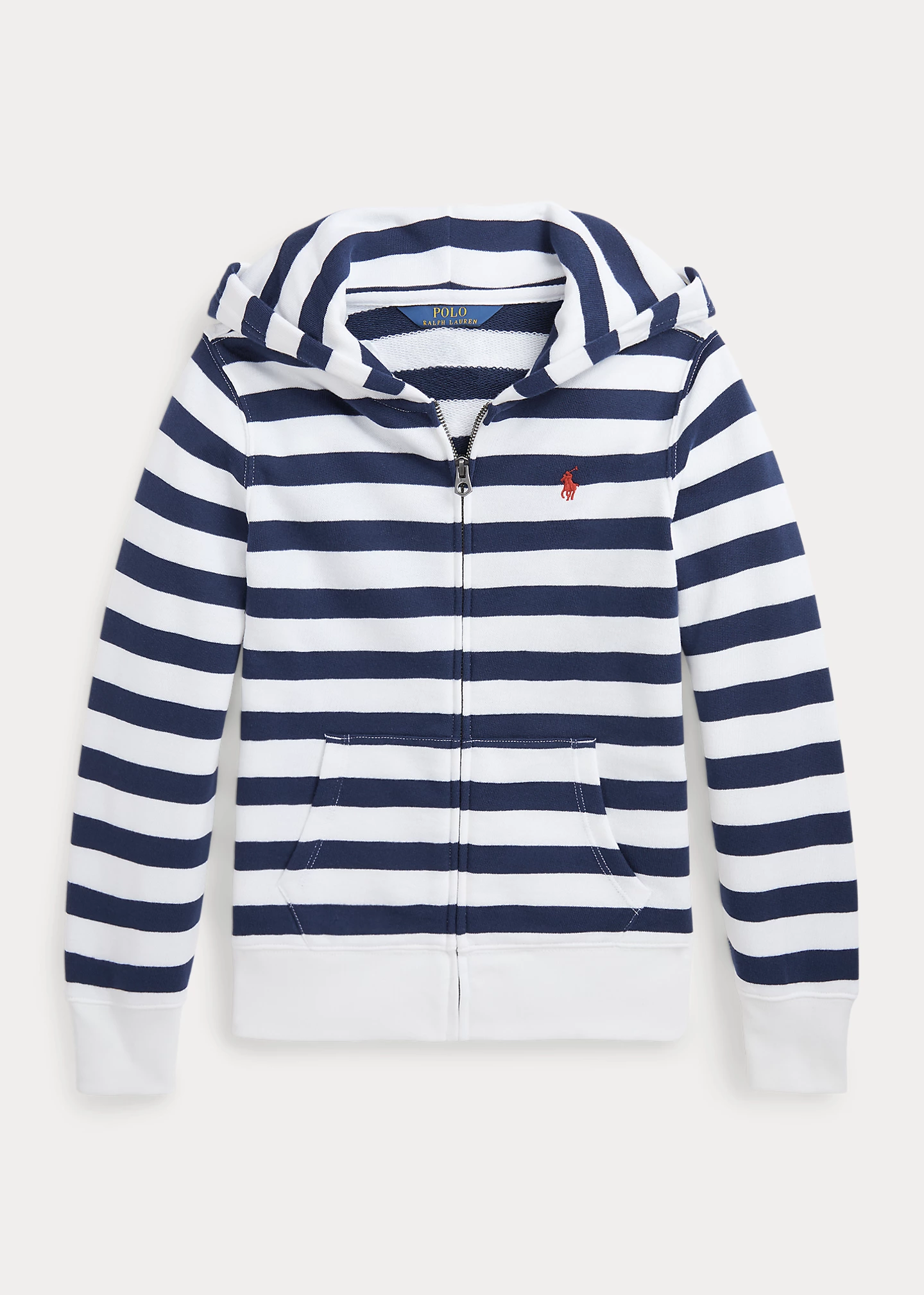 Striped Terry Full-Zip Hoodie