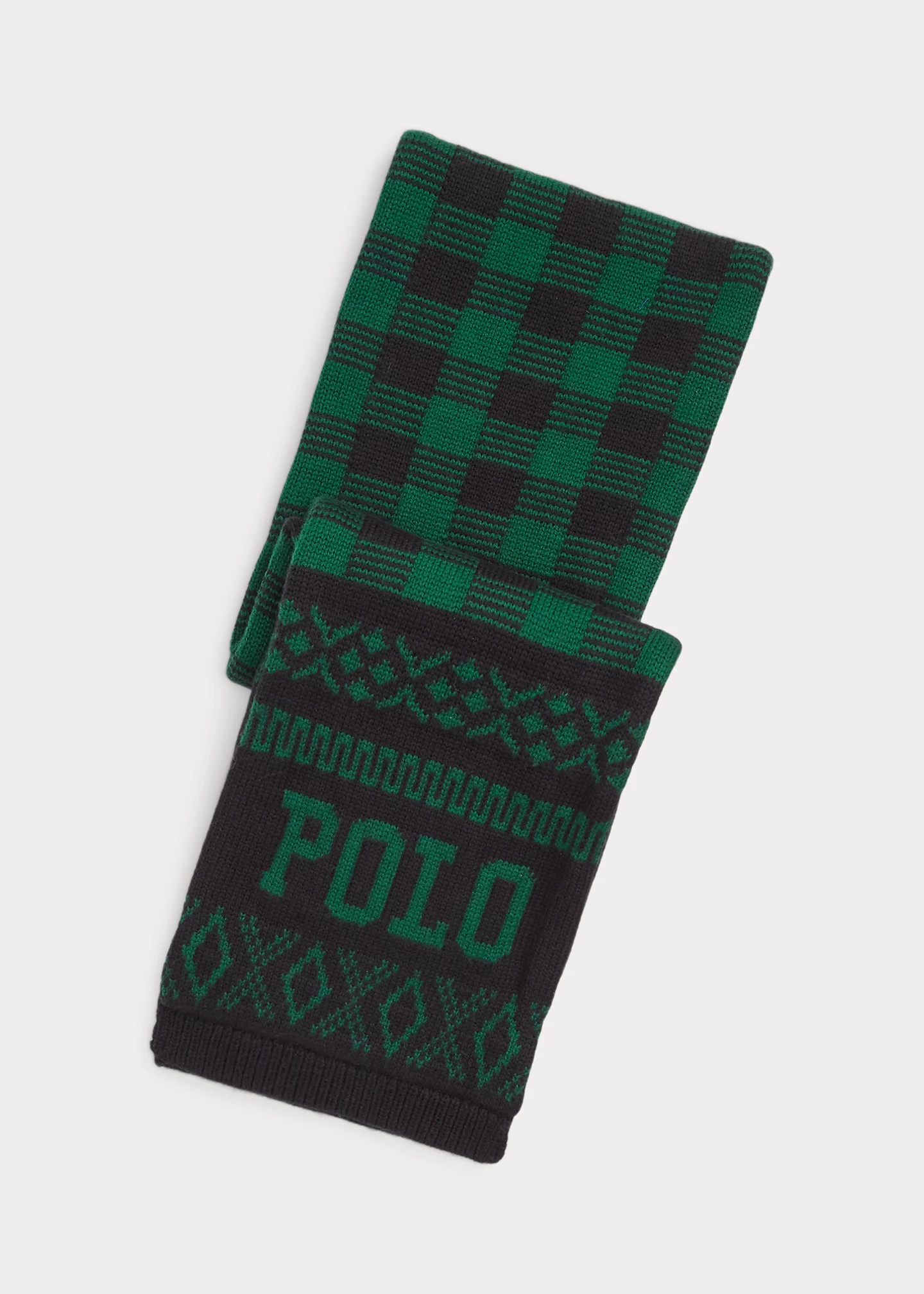 Moose-Plaid Cotton-Blend Scarf
