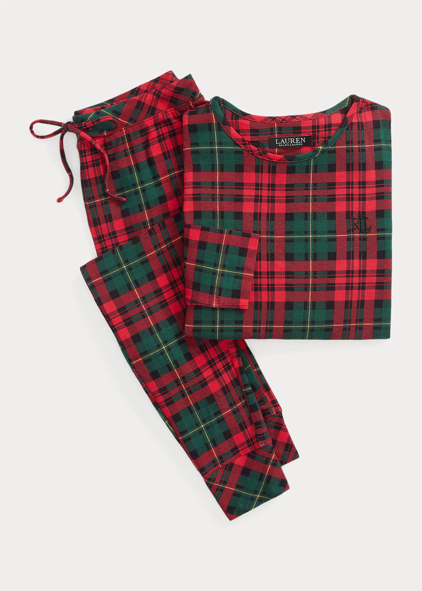 Plaid Jersey Jogger Pajama Set