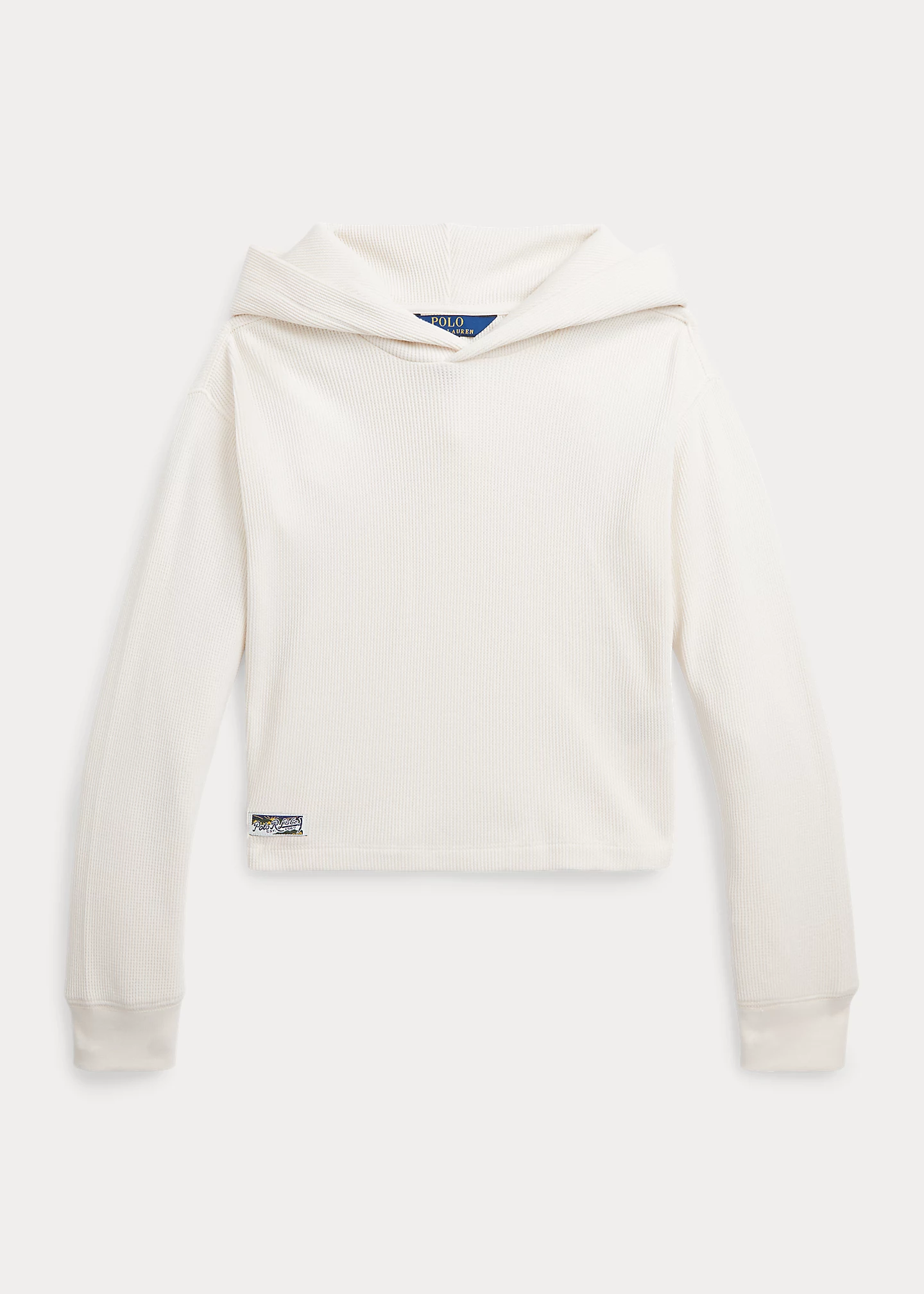 Waffle-Knit Cotton-Blend Boxy Hoodie