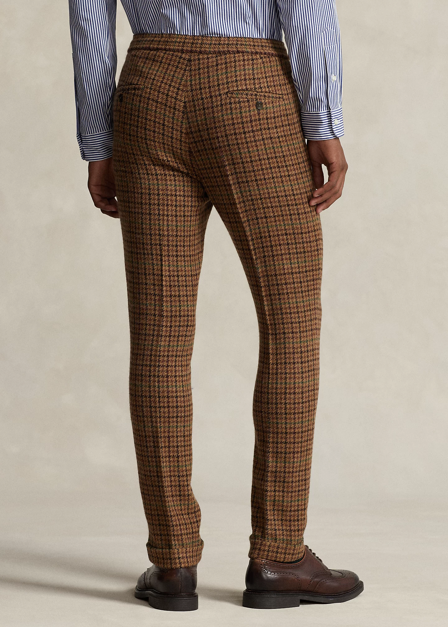Checked Wool Tweed Suit Trouser