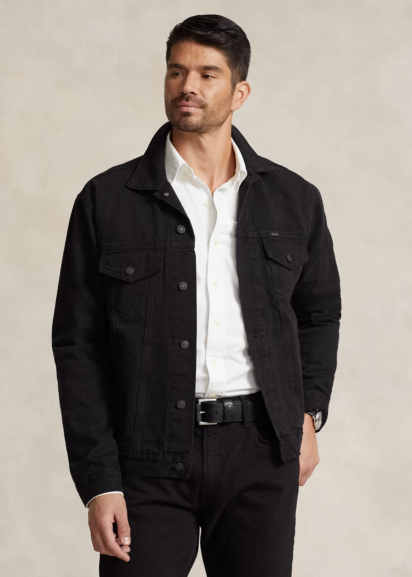 Garment-Dyed Denim Trucker Jacket