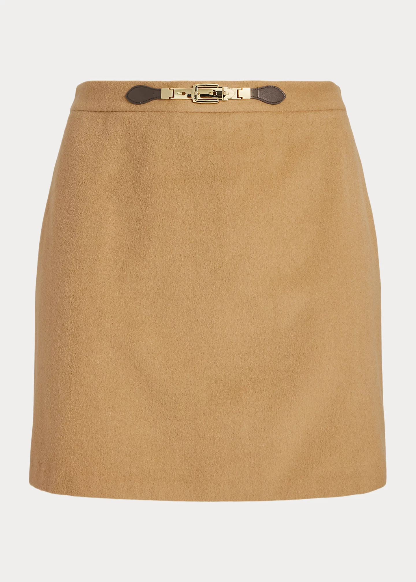 Buckle-Trim Wool-Blend Pencil Skirt