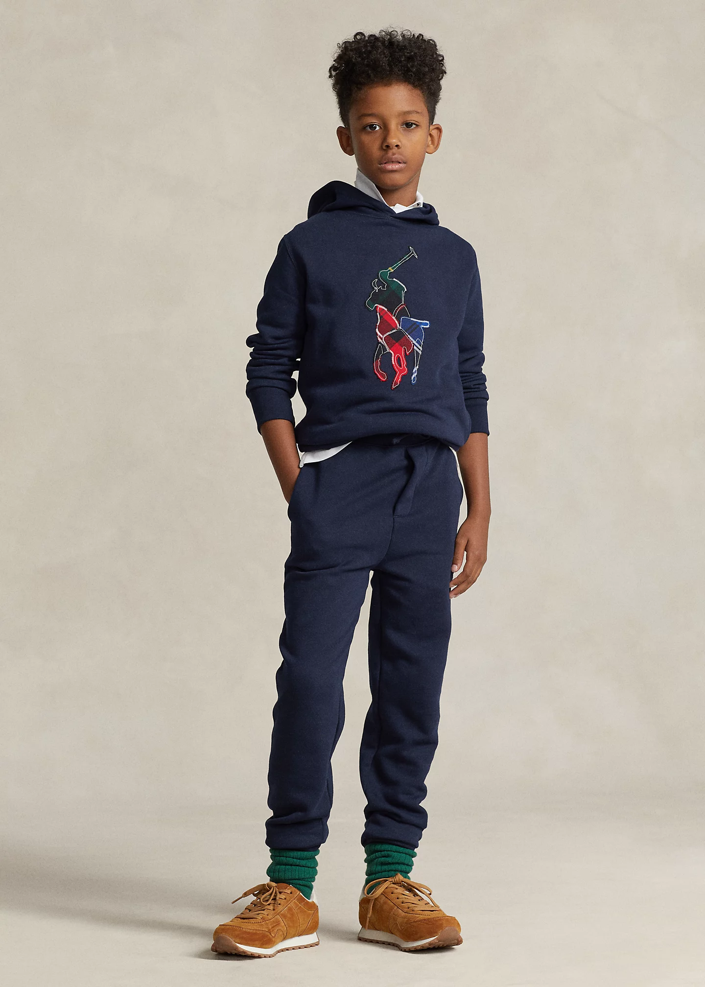 Plaid Big Pony Fleece Jogger Pant