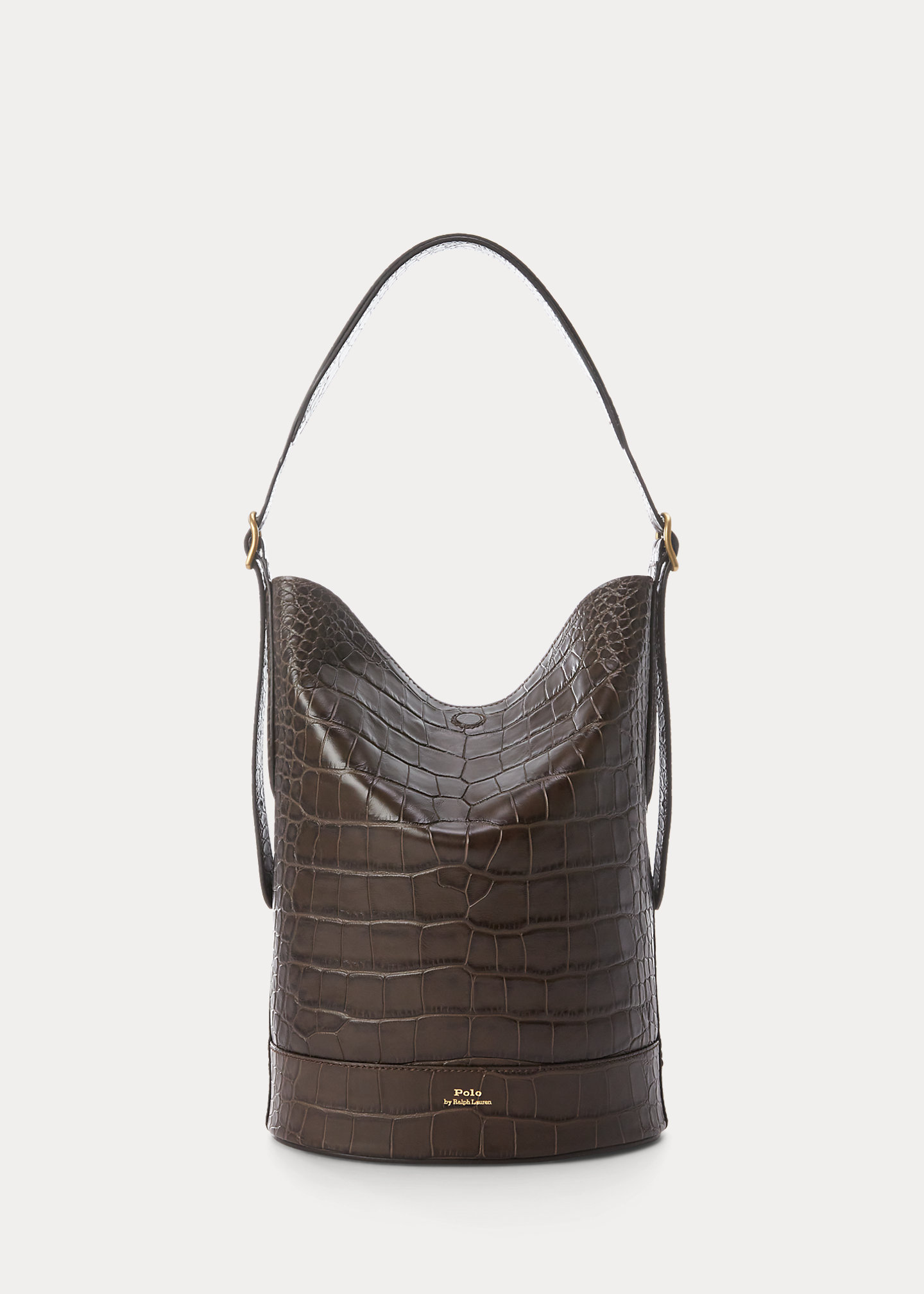 Croc-Embossed Medium Bellport Bucket Bag