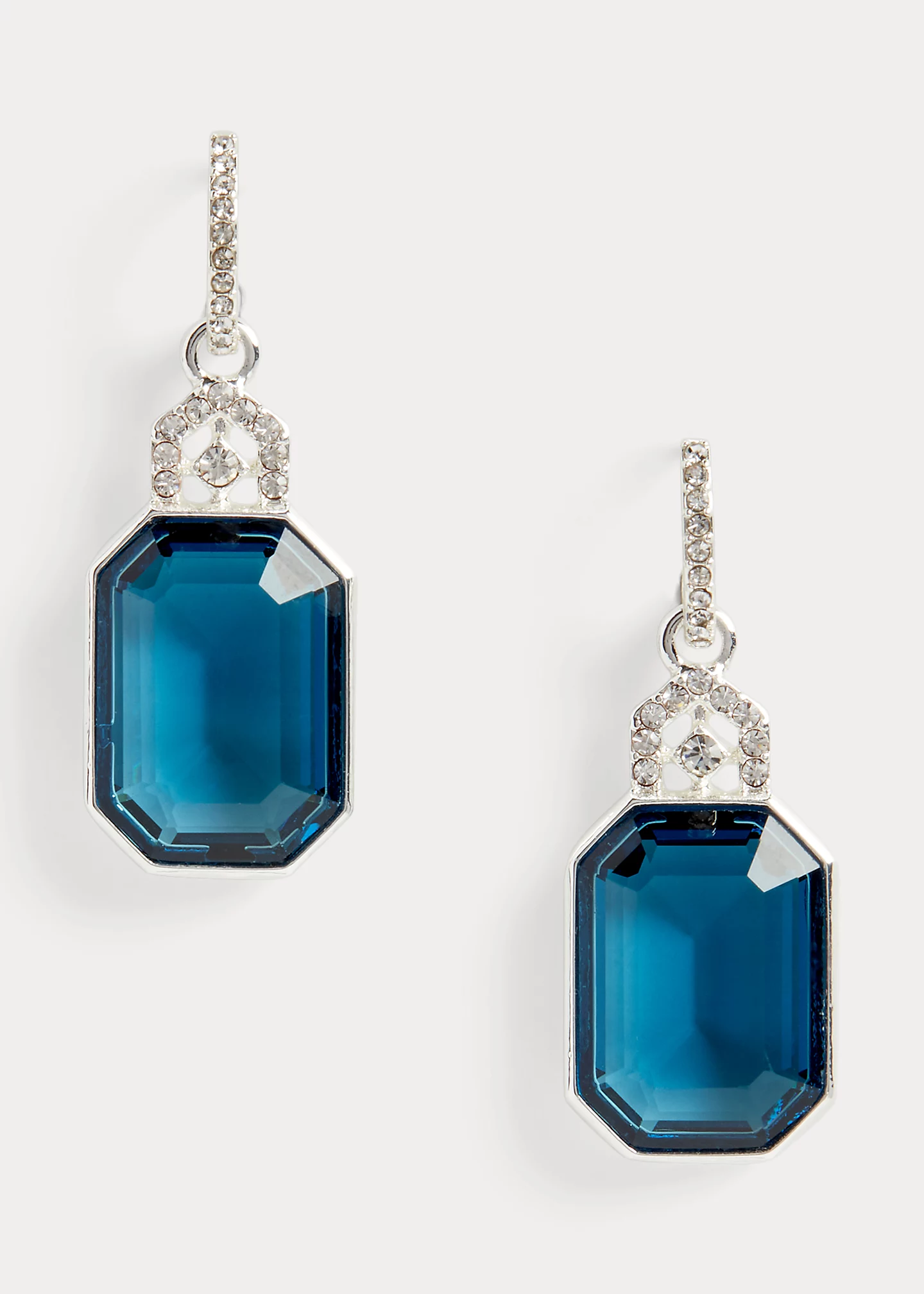 Silver-Tone Pavé Stone Huggie Earrings