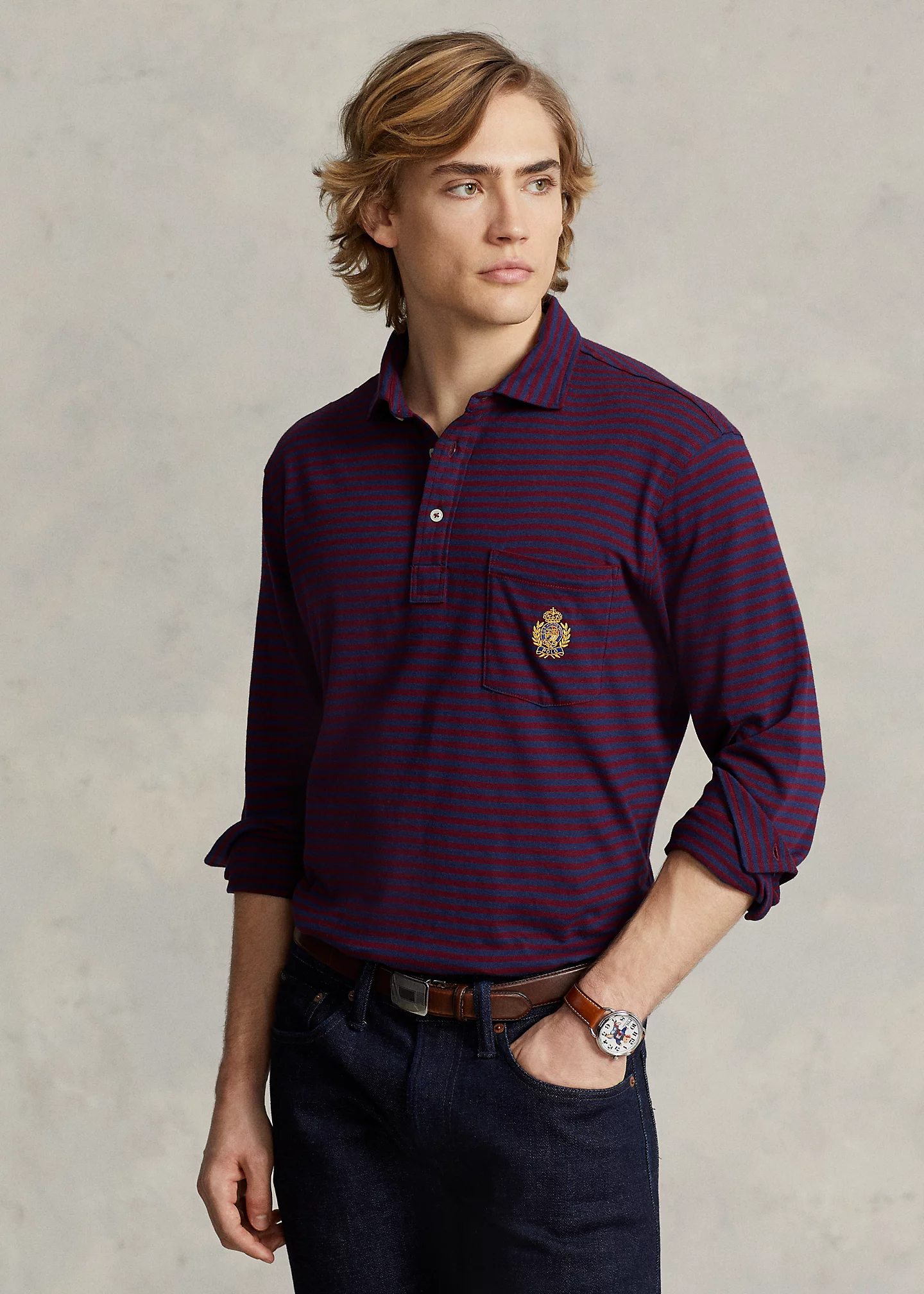 Standard Fit Polo Crest Lisle Polo Shirt