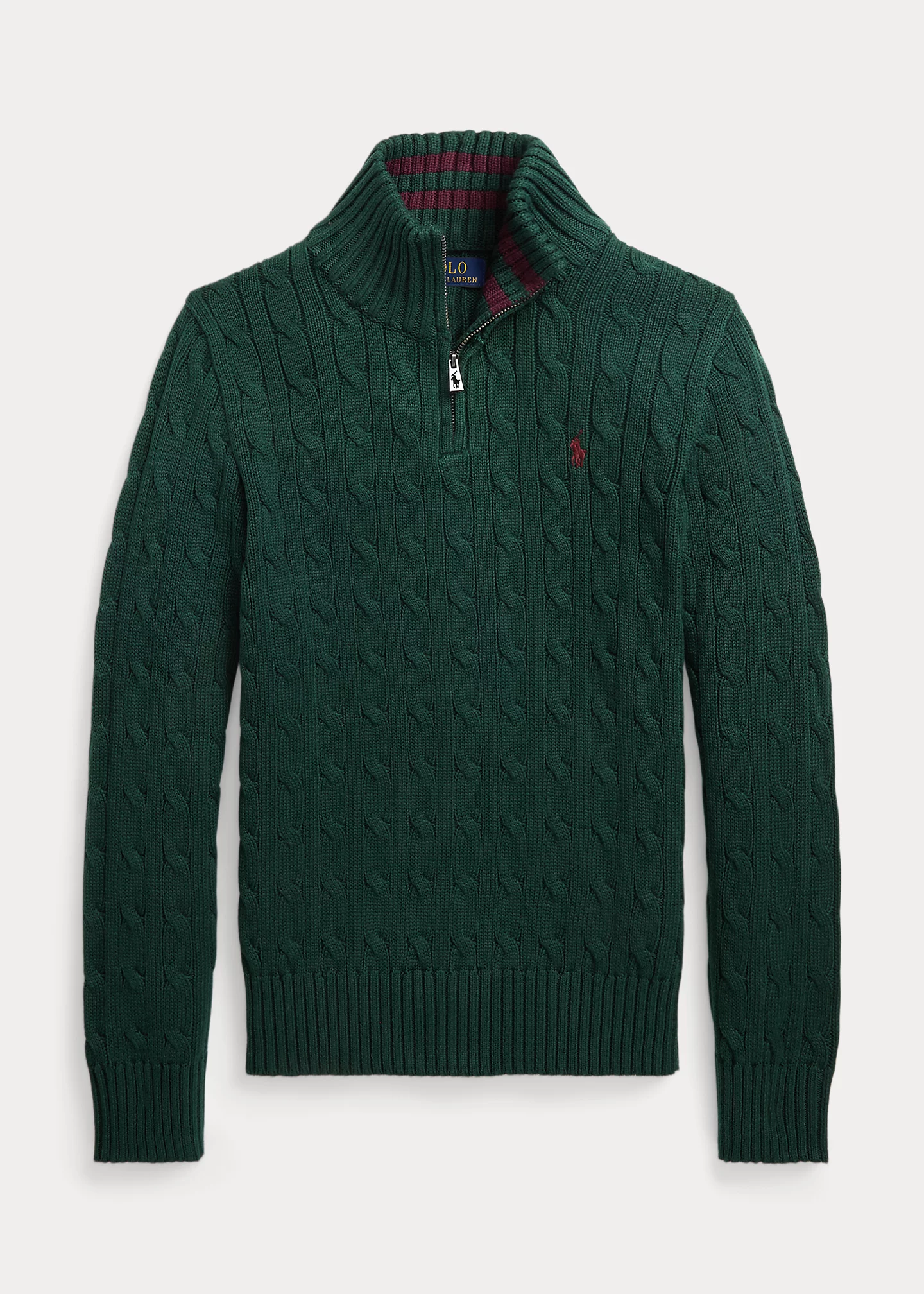 Cable-Knit Cotton Quarter-Zip Sweater