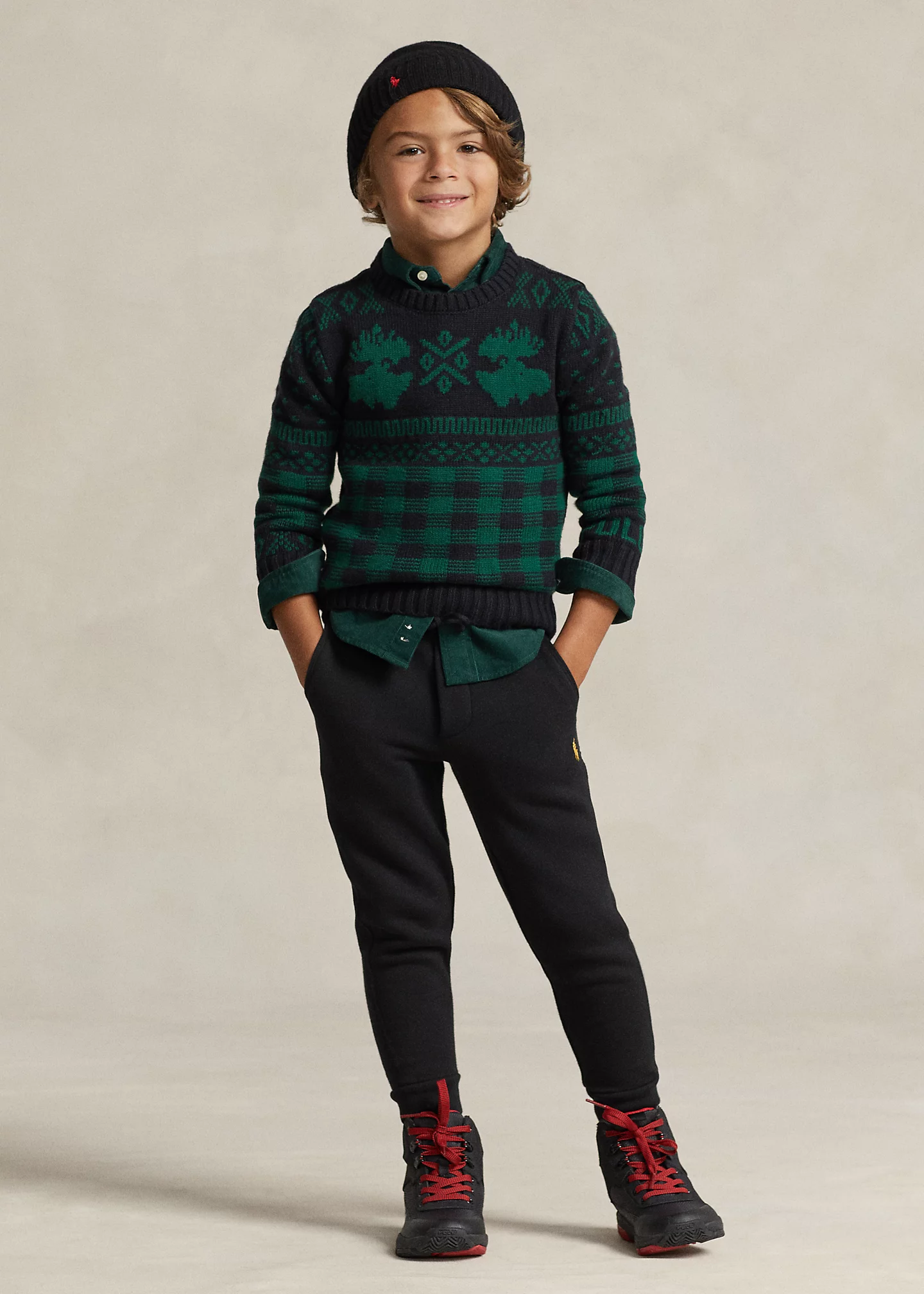 Plaid-Pocket Fleece Jogger Pant