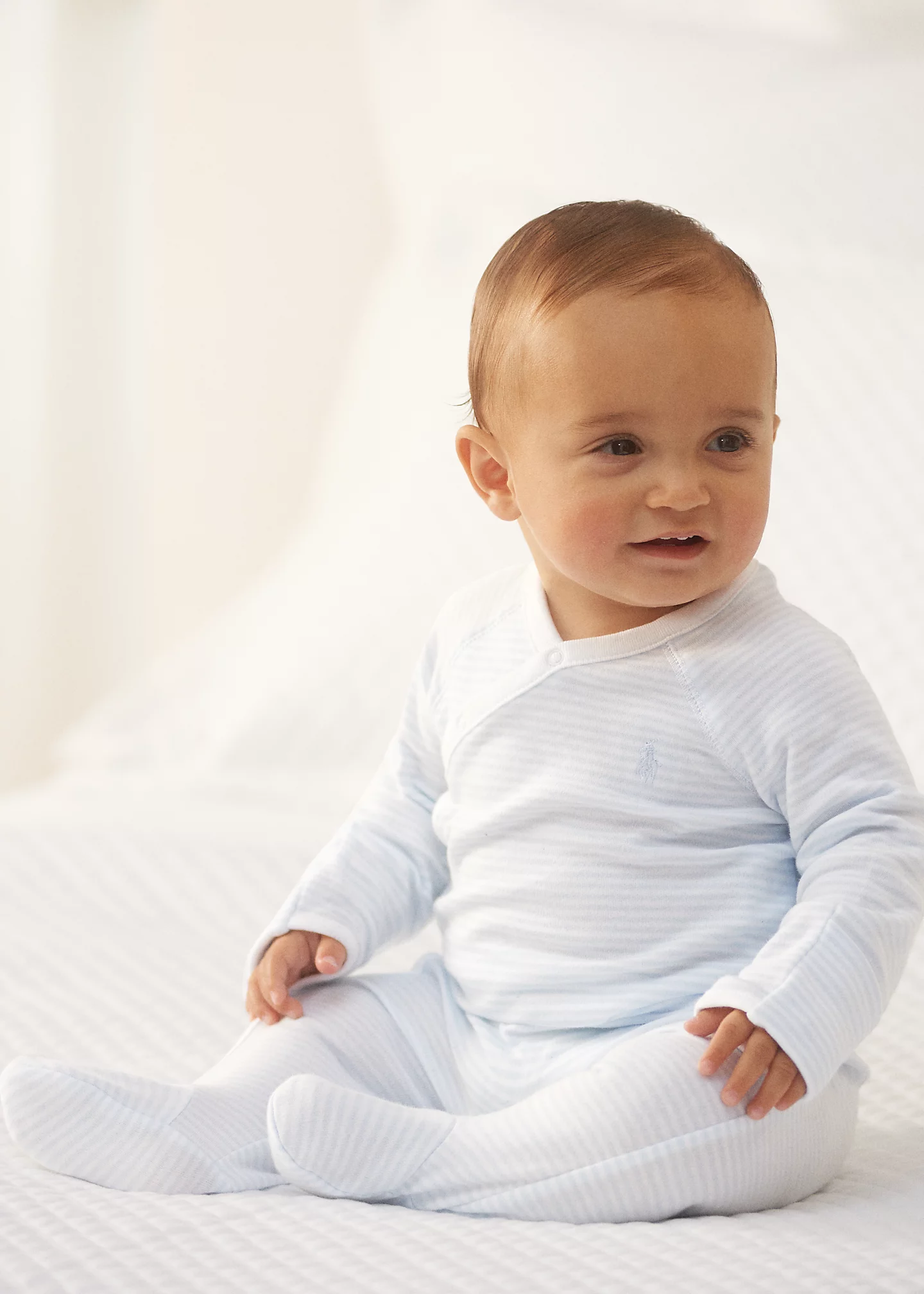 Striped Cotton Footed Coverall